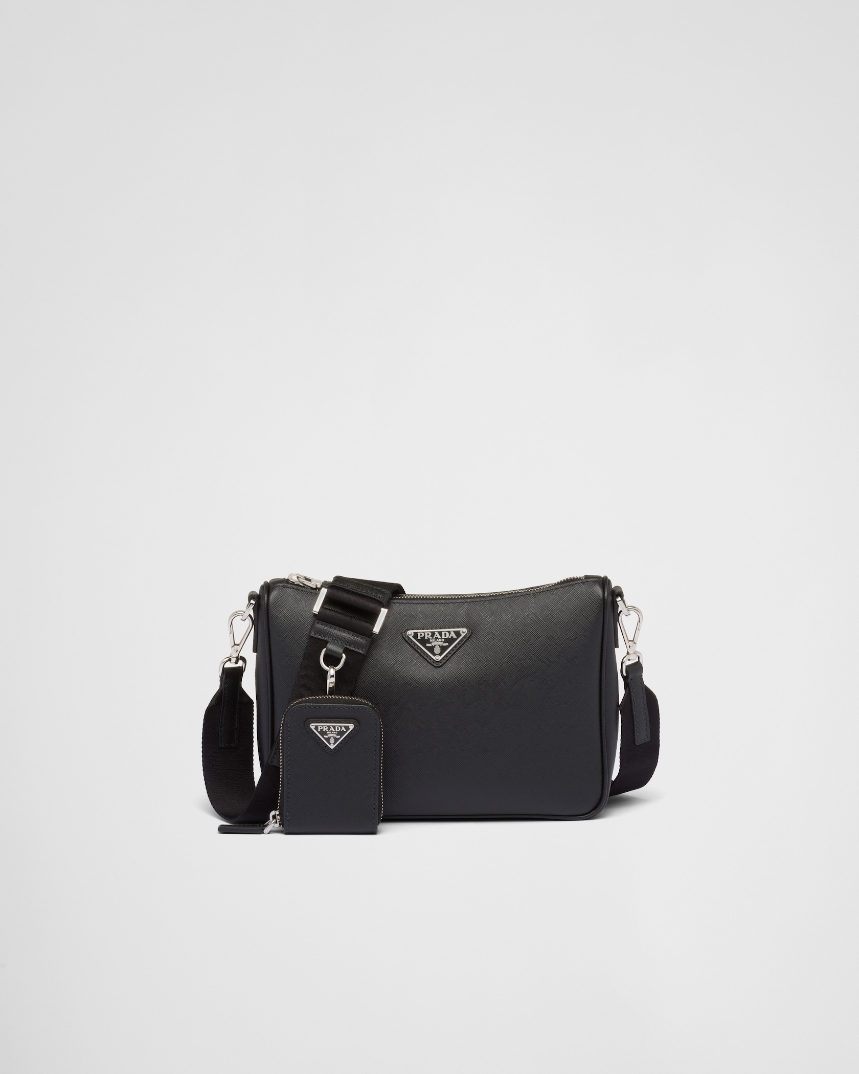 Black Saffianoleather Shoulder Bag PRADA