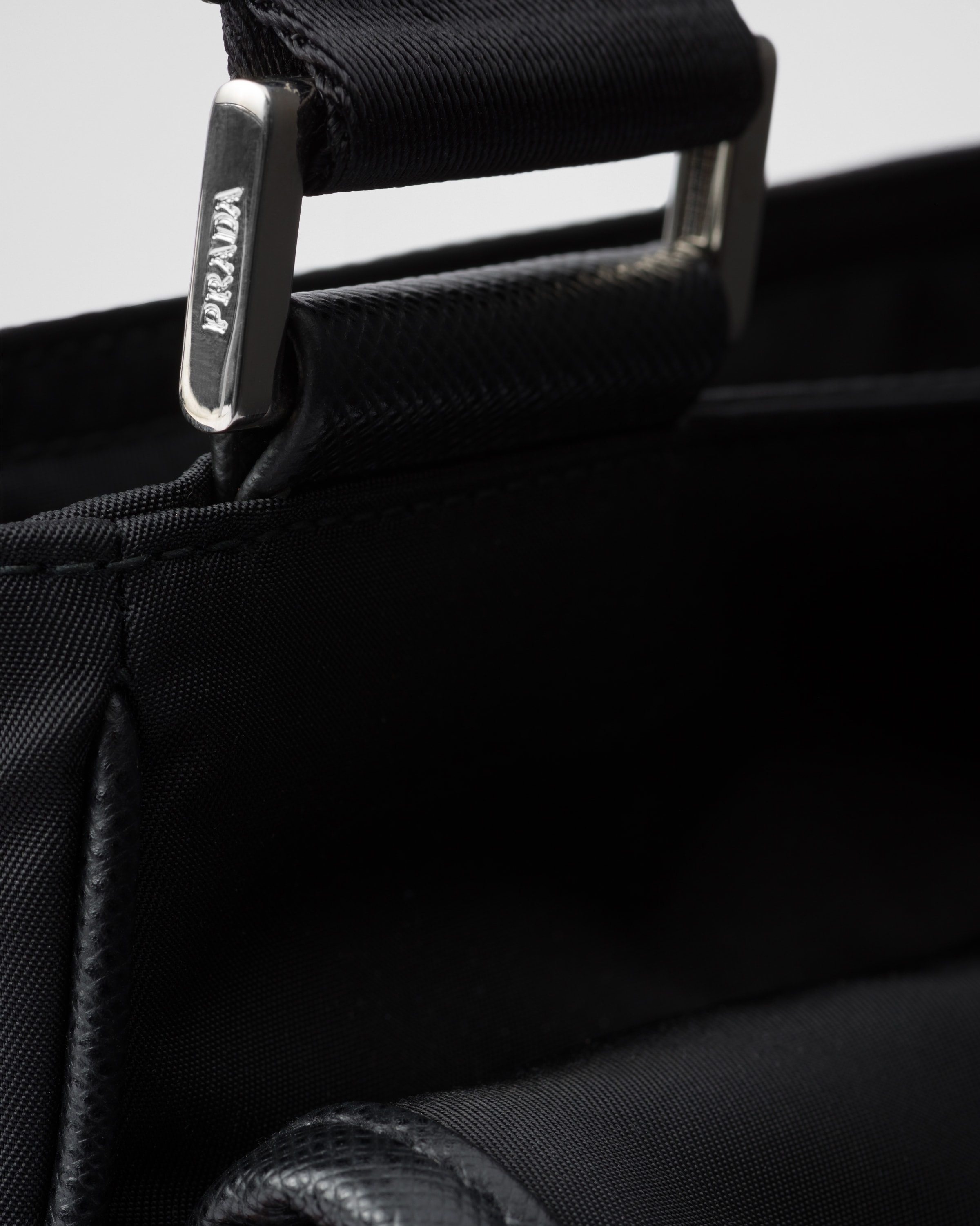 PRADA｜ (2VH119 XOO 2DMH F0002) Black Re-nylon And Saffiano Leather Shoulder Bag | PRADA