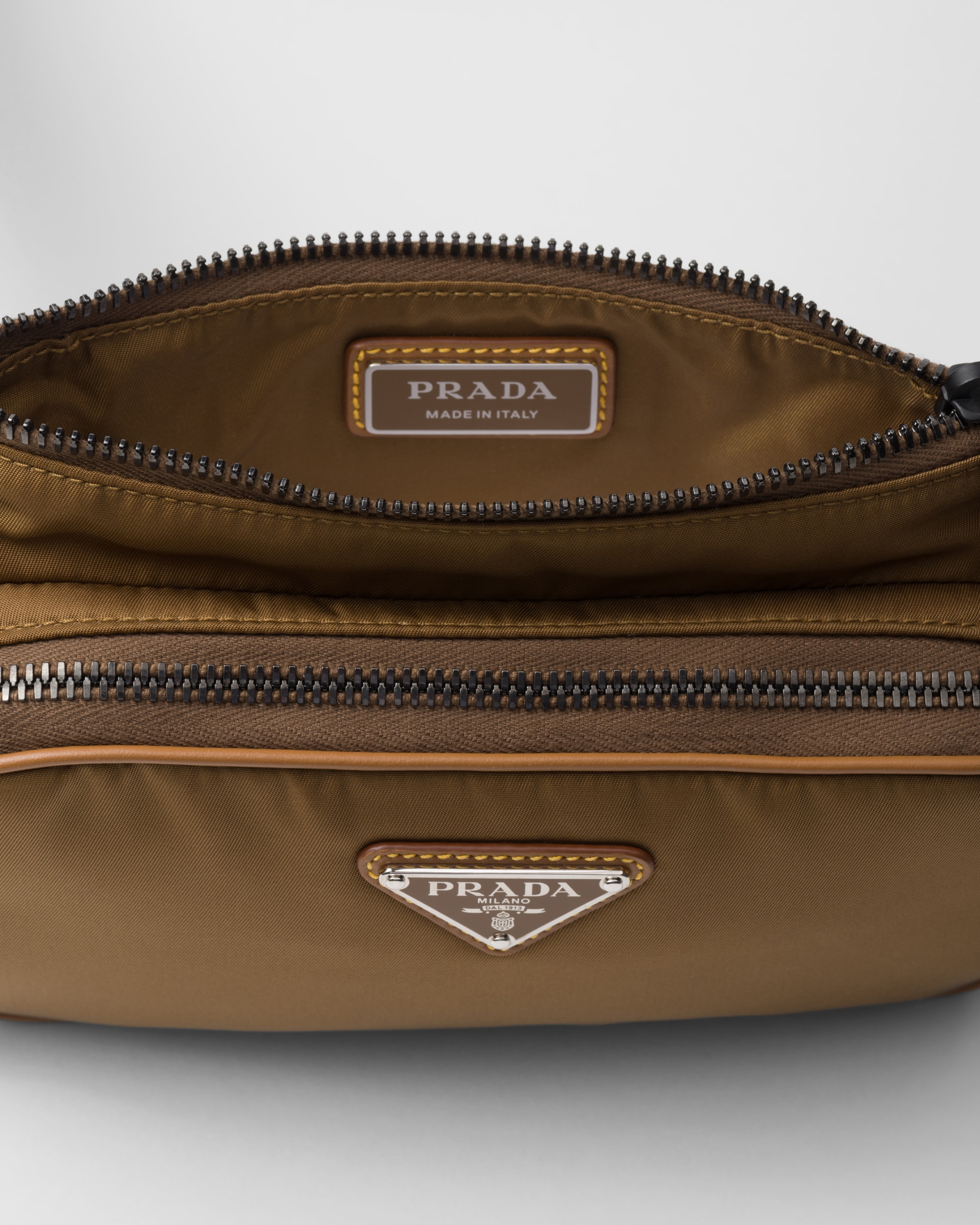 Prada Re-nylon Belt Bag In Brown