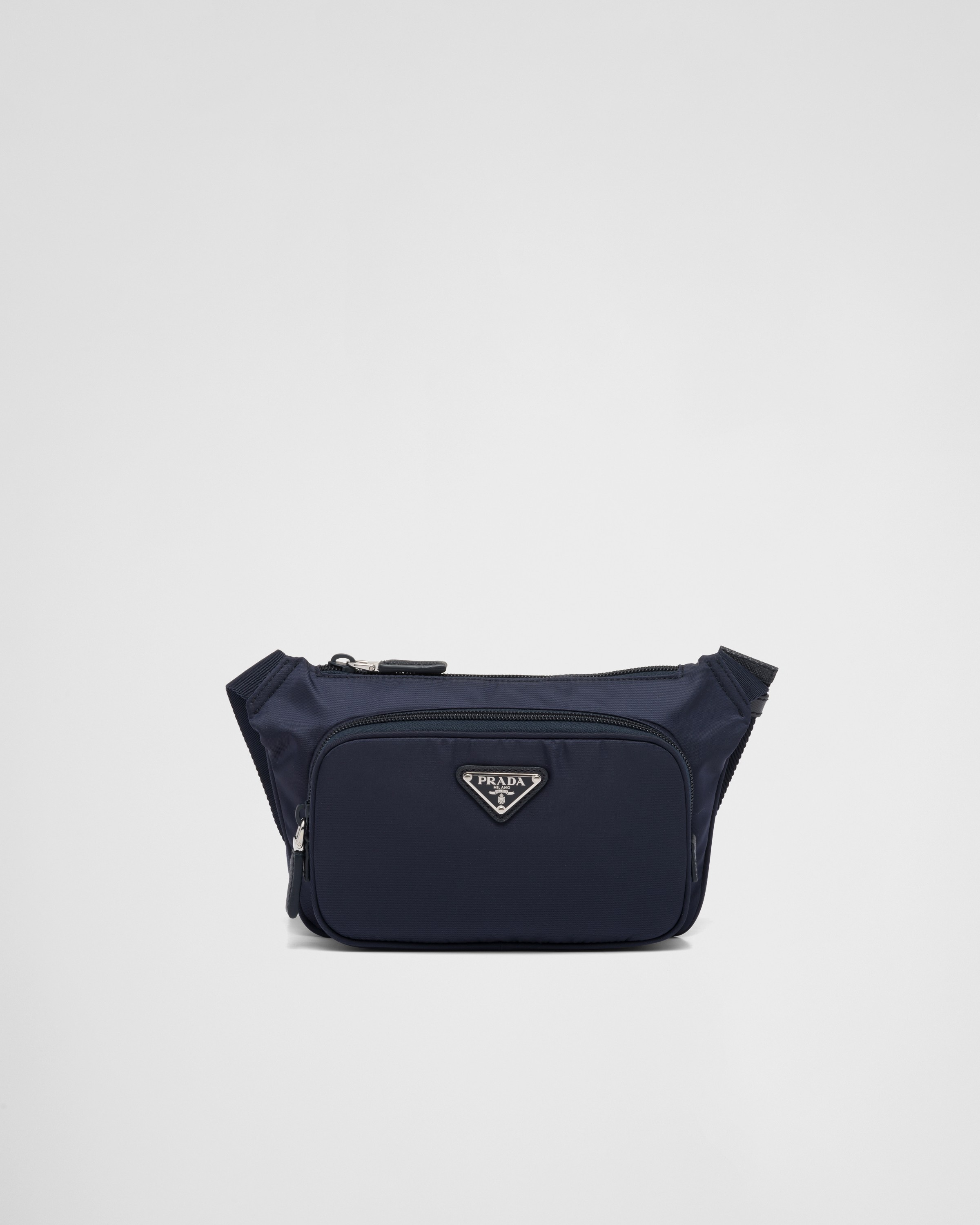 Navy Prada Brique Re-nylon And Saffiano Leather Bag