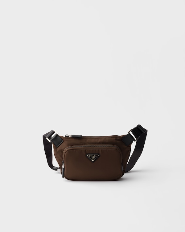 Sac porté épaule en Re-Nylon et cuir Saffiano - Terre De Sienne Sac porté épaule en Re-Nylon et cuir Saffiano - Terre De Sienne
