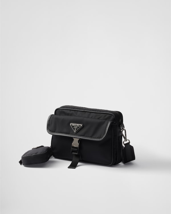 Sac porté épaule en Re-Nylon et cuir Saffiano Sac porté épaule en Re-Nylon et cuir Saffiano