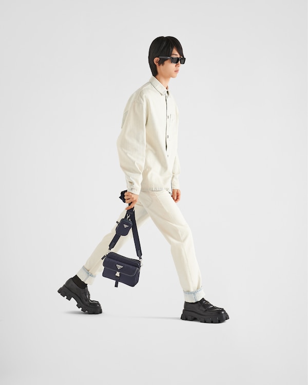 Re-Nylon and Saffiano leather shoulder bag Re-Nylon and Saffiano leather shoulder bag