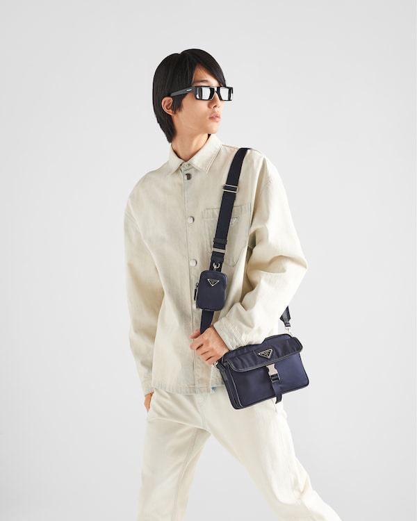 Re-Nylon and Saffiano leather shoulder bag Re-Nylon and Saffiano leather shoulder bag