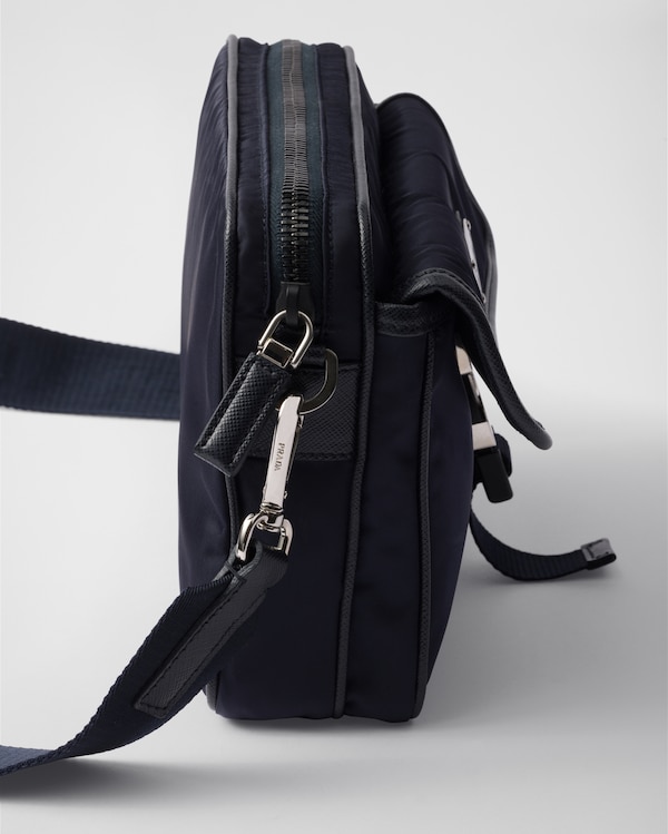 Re-Nylon and Saffiano leather shoulder bag Re-Nylon and Saffiano leather shoulder bag