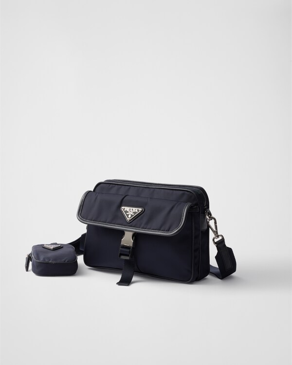 Re-Nylon and Saffiano leather shoulder bag Re-Nylon and Saffiano leather shoulder bag