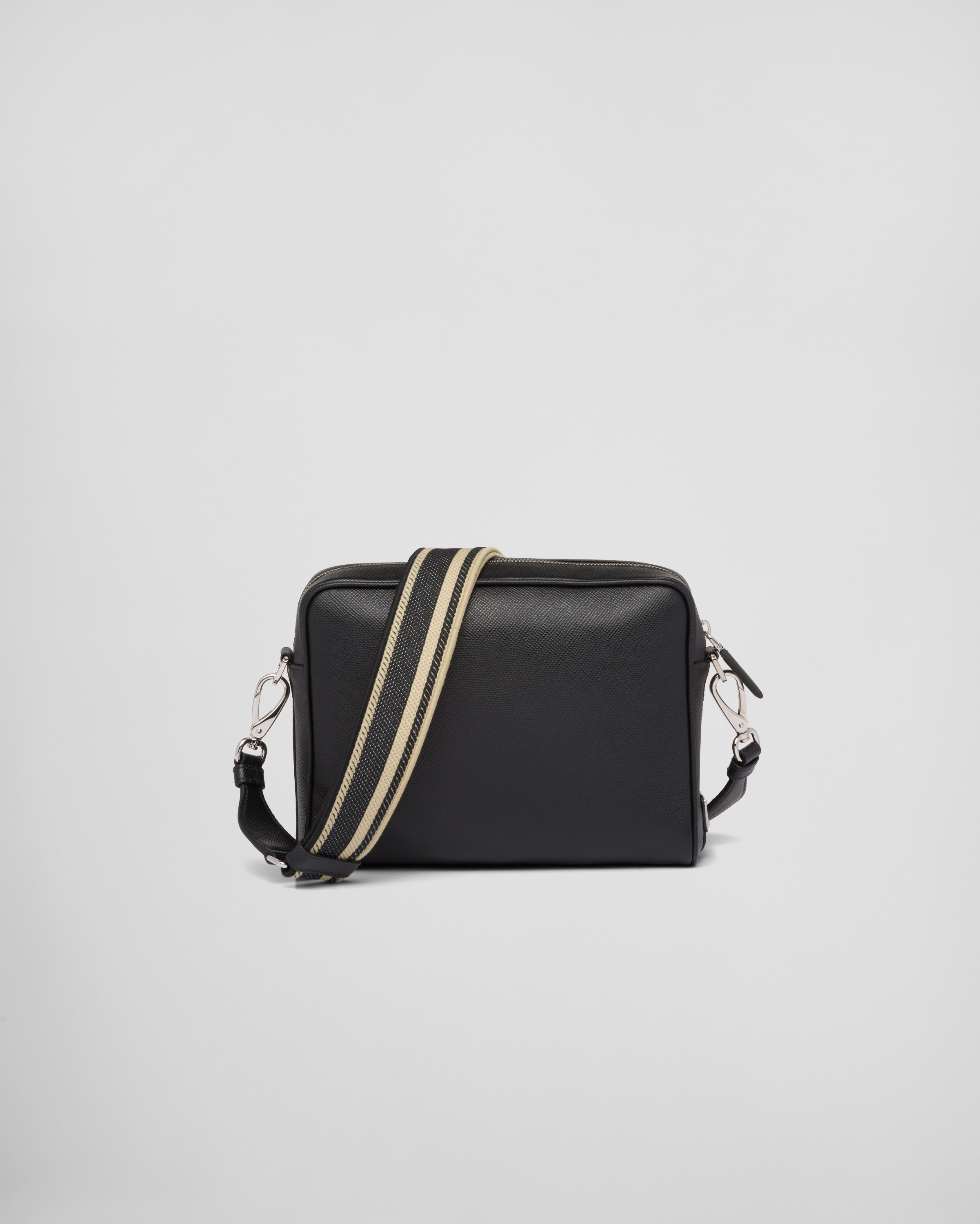 Prada Saffiano-leather Shoulder Bag in Black for Men