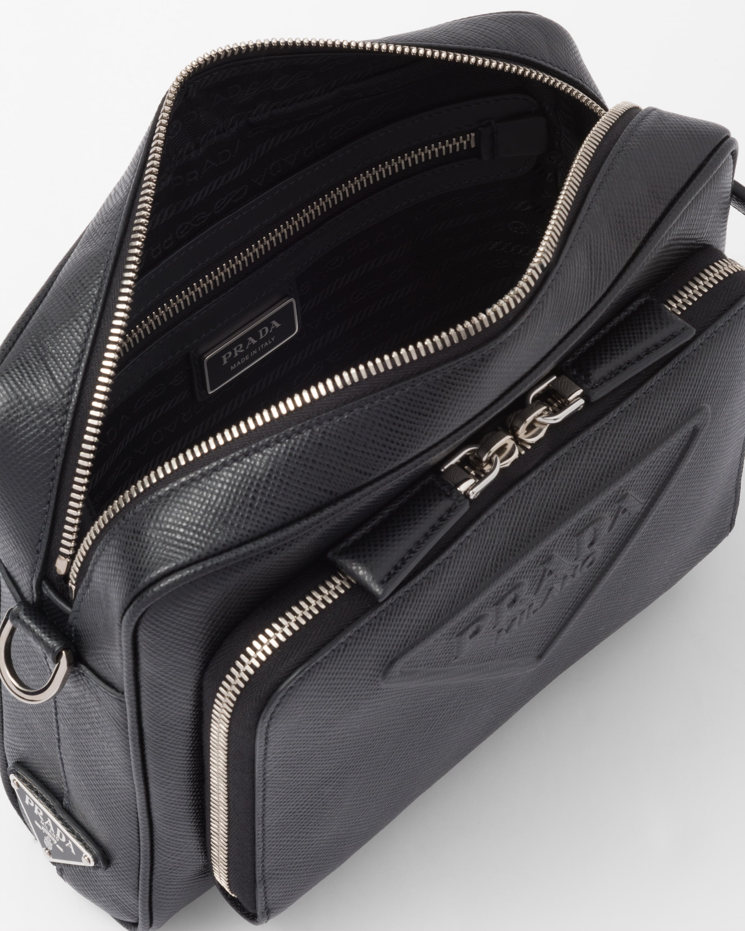 Prada Black Saffiano leather messenger bag