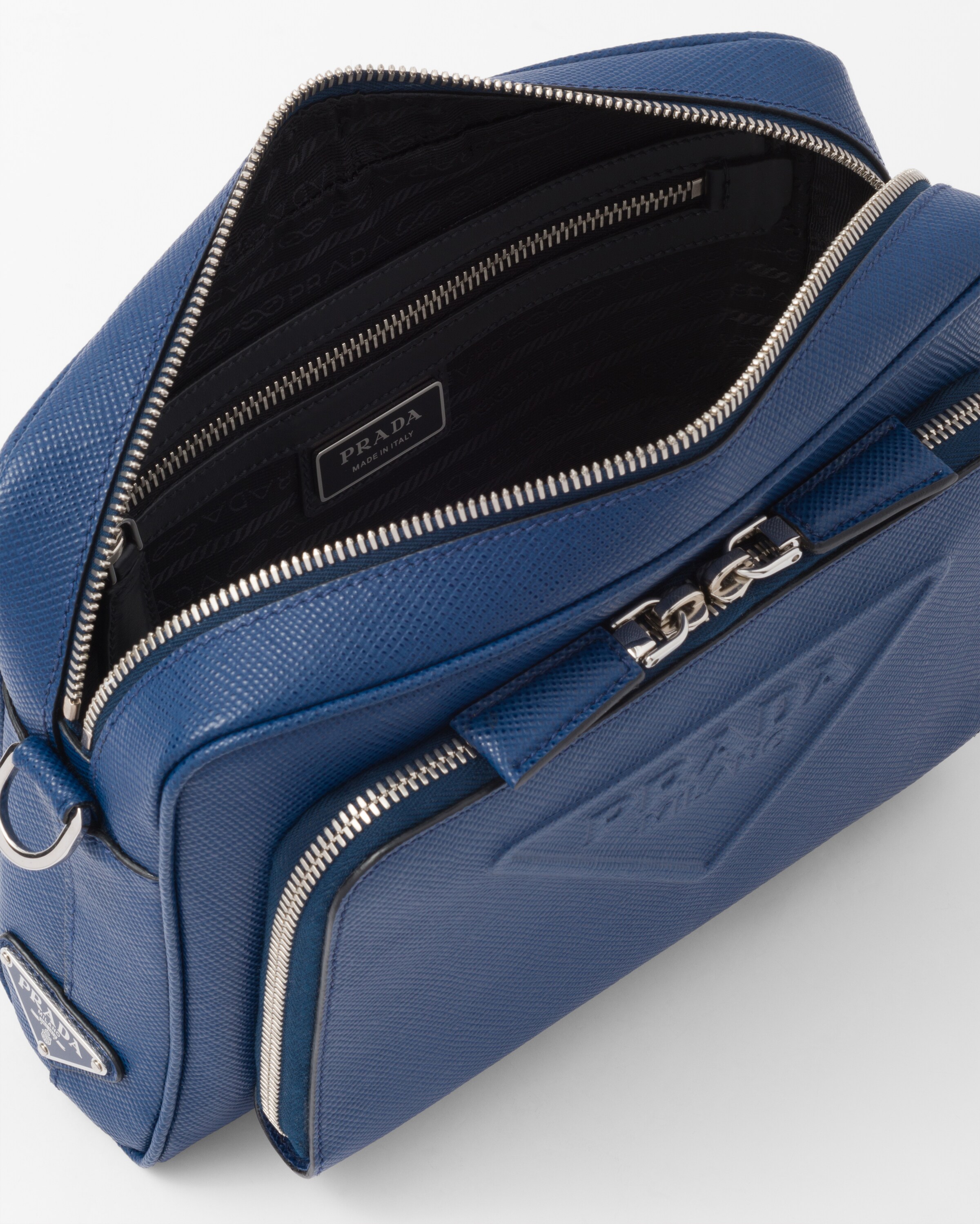 Bluette Saffiano Leather Shoulder Bag PRADA