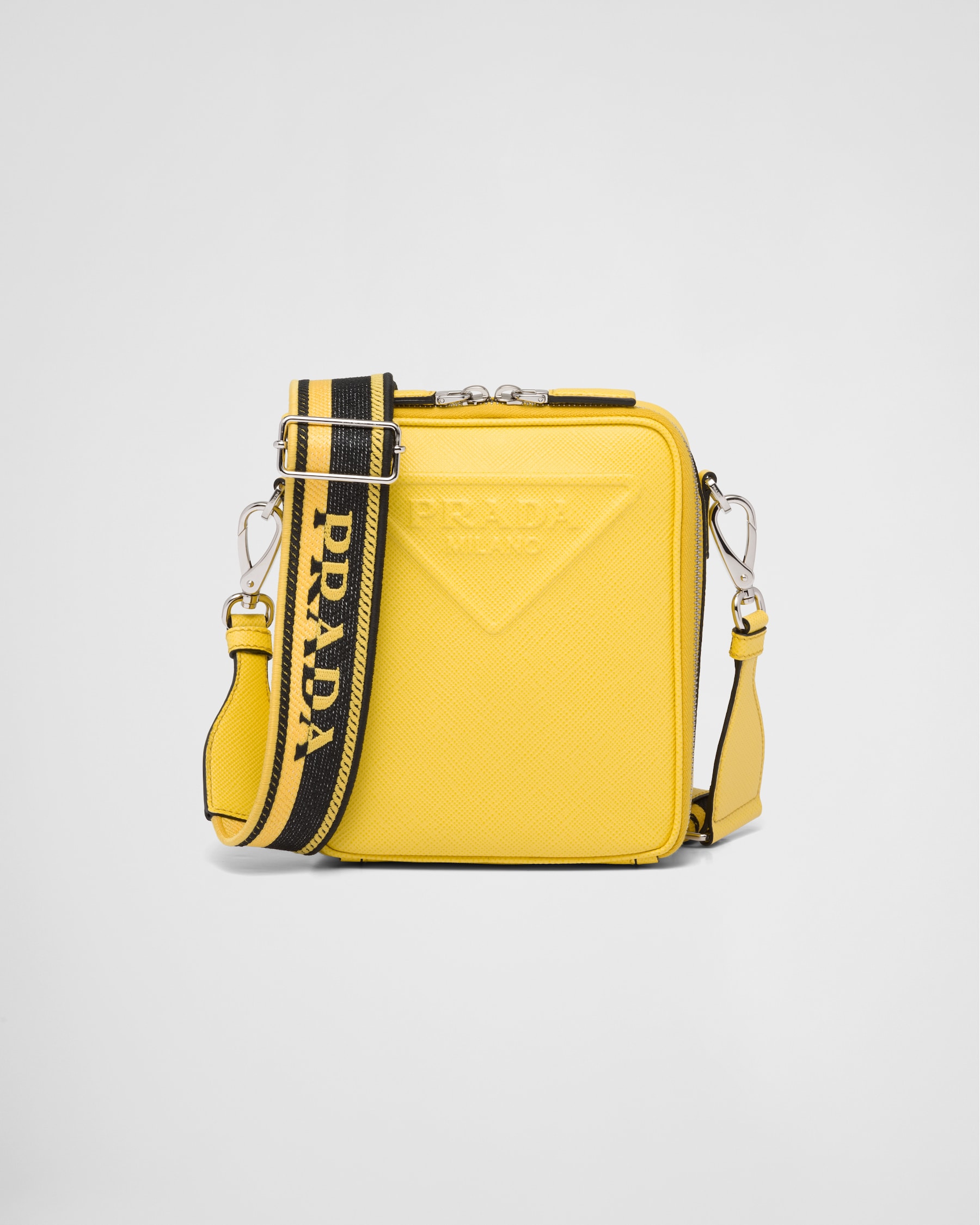 Sunny Yellow Saffiano Leather Shoulder Bag PRADA