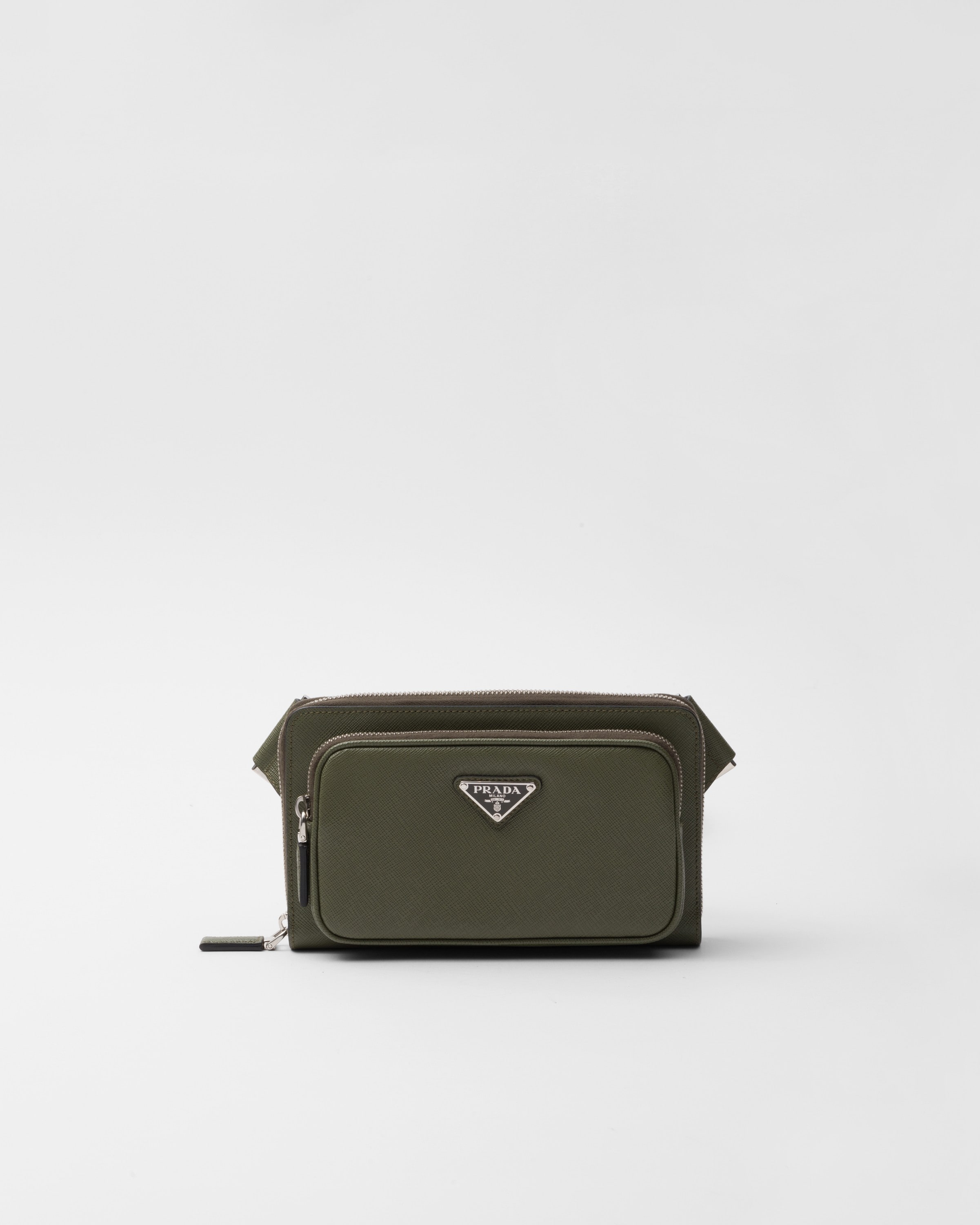 Prada Saffiano Leather Belt Bag In Loden