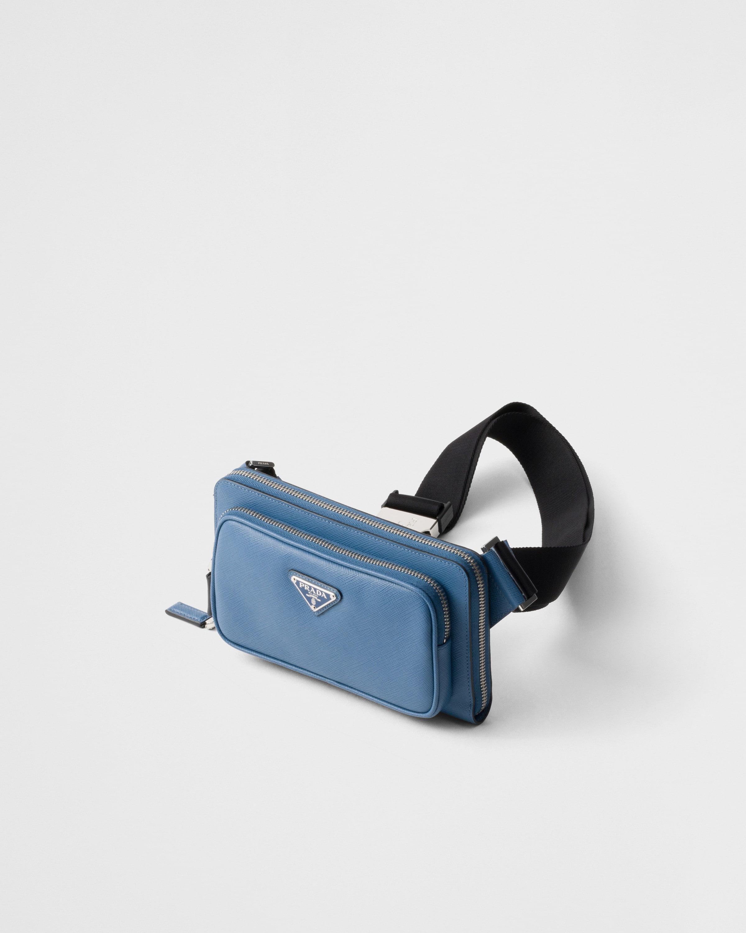Prada Saffiano Leather Belt Bag In Air Force Blue