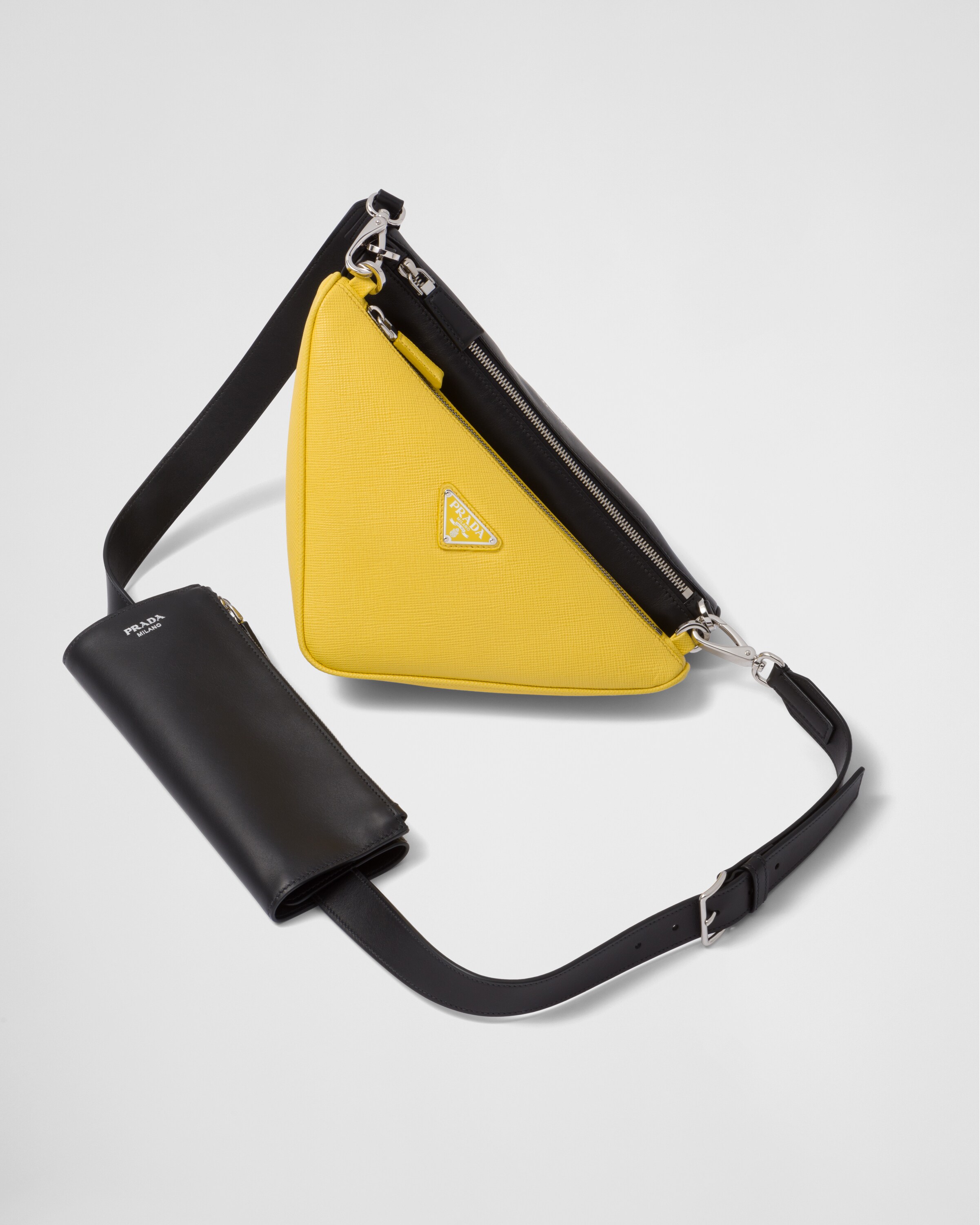 Prada Saffiano leather and leather shoulder bag 3