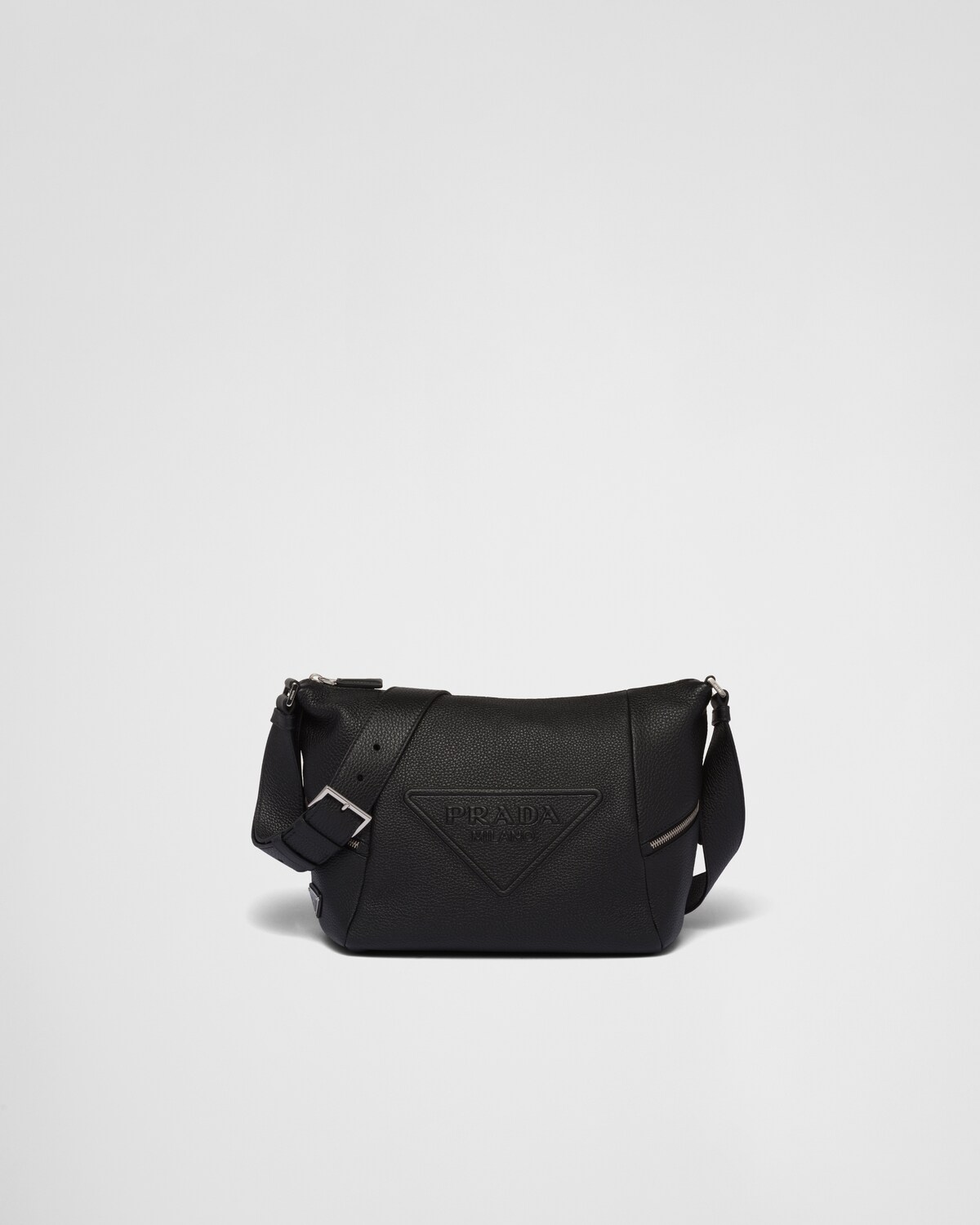 Prada Black Leather & Nylon Chain Strap Shoulder Bag