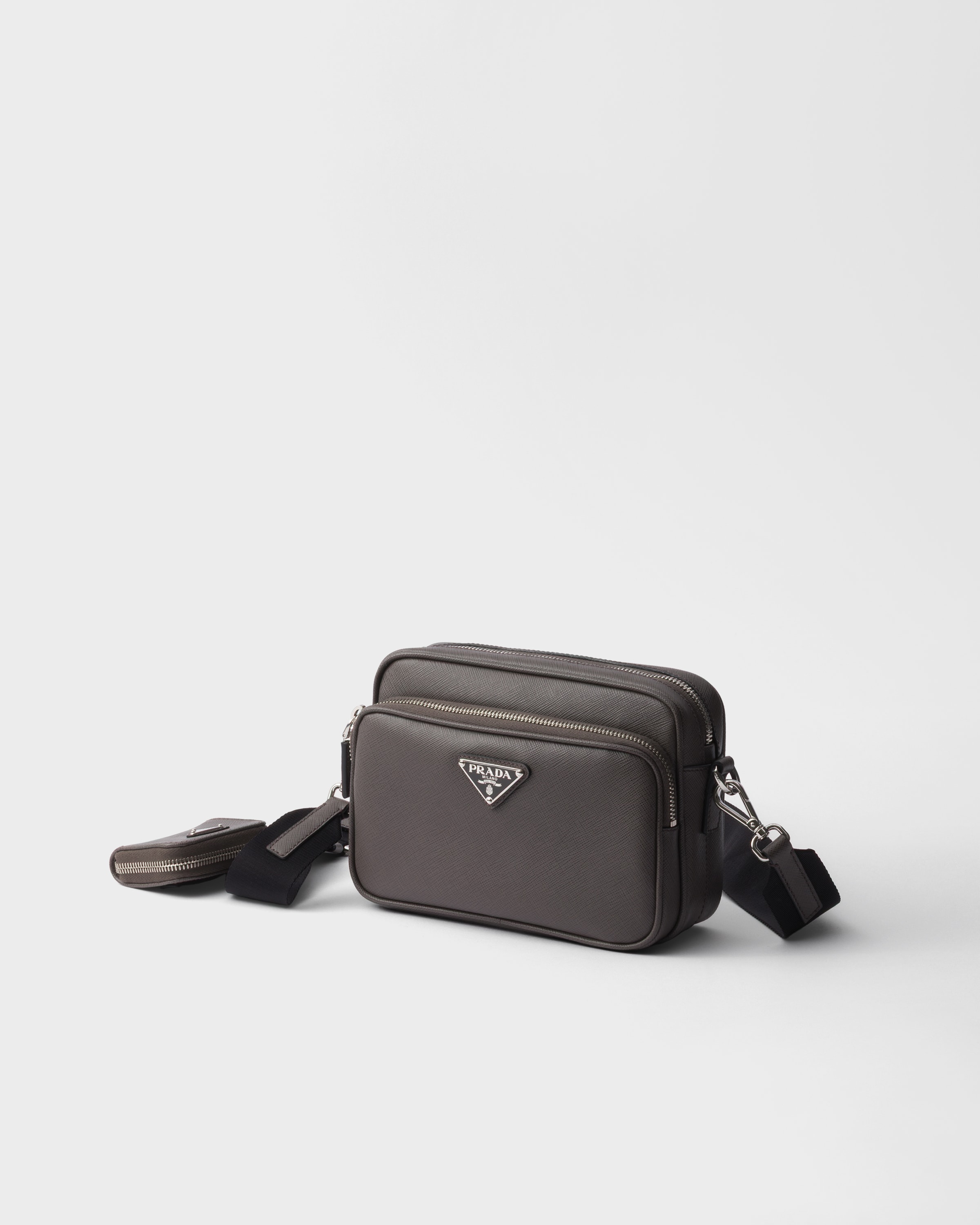 小物 PRADA Prada Vitello Phenix Pink Leather Silver Logo Small Camera