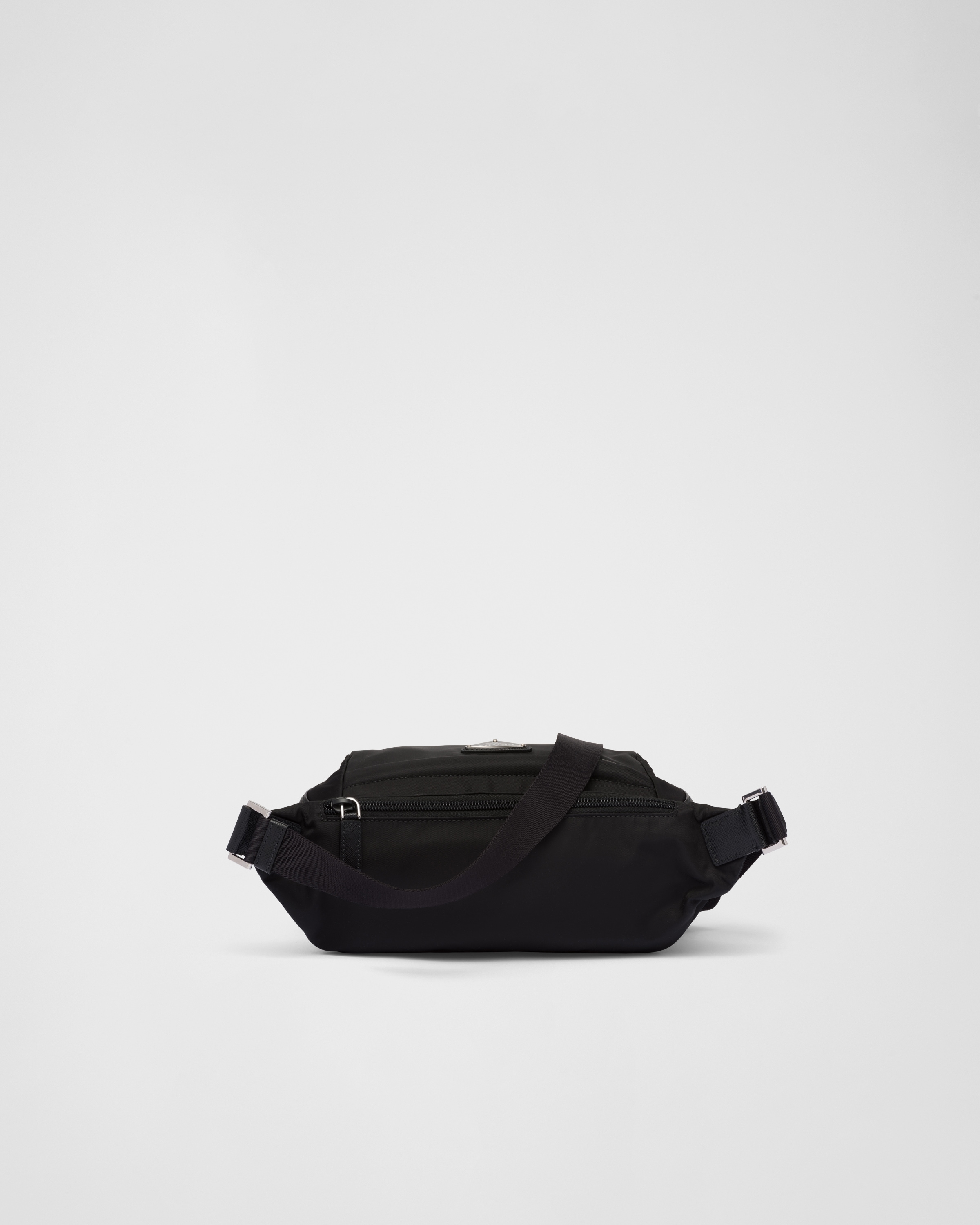 ブラック Re-nylon Xサフィアーノレザー ショルダーバッグ | PRADA