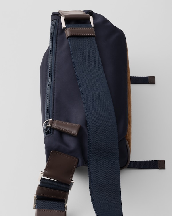 Small Re-Nylon and leather shoulder bag Small Re-Nylon and leather shoulder bag