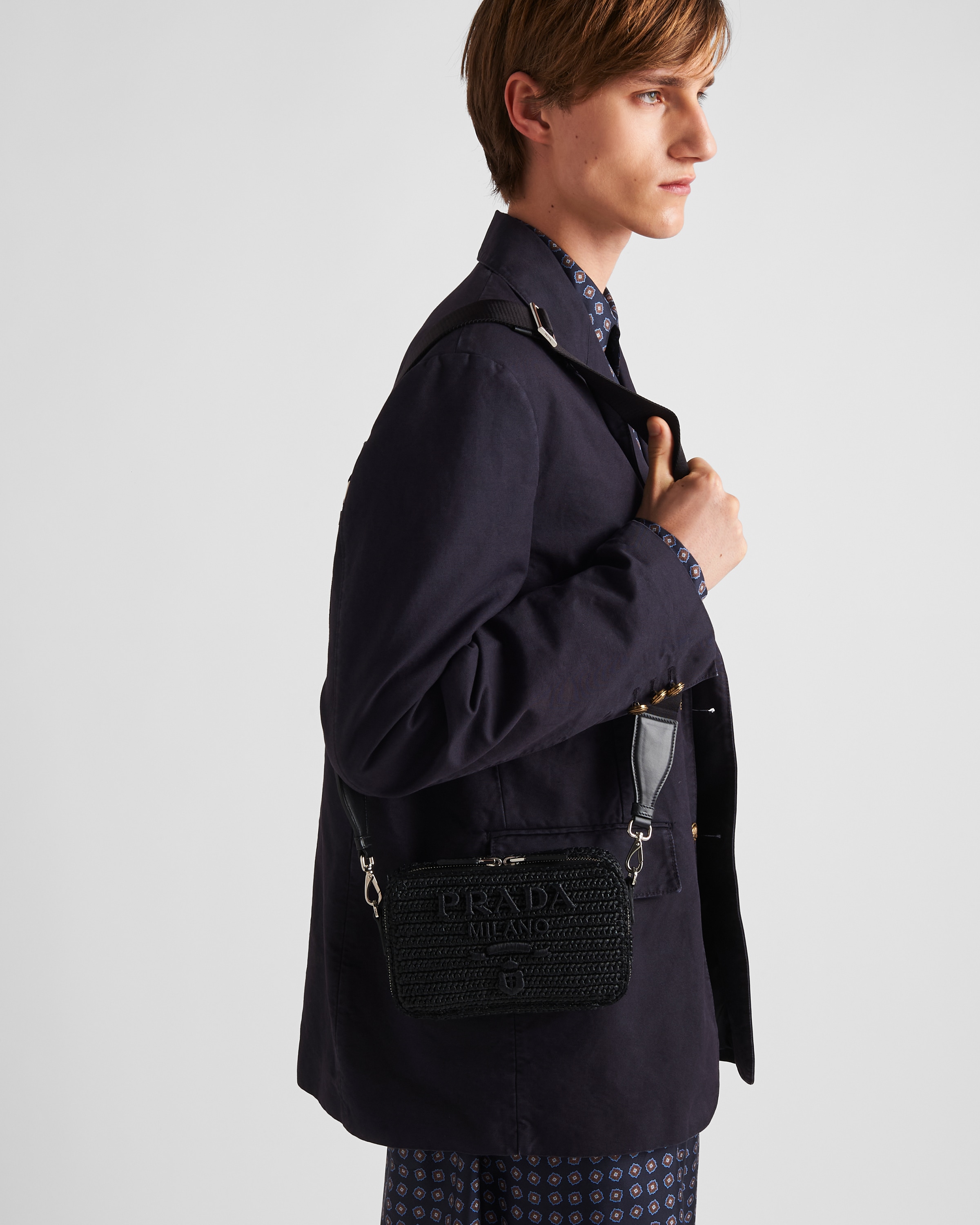 Black Crochet Prada Brique Bag PRADA