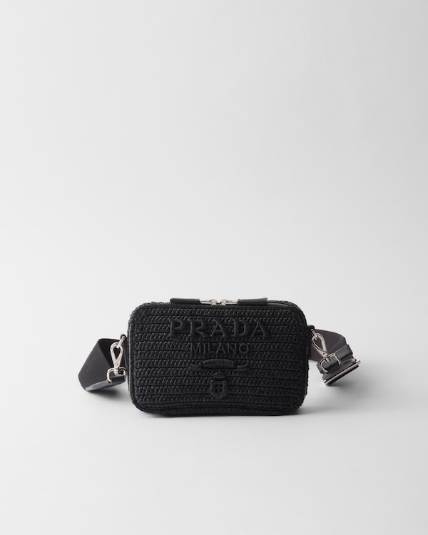 Black Prada Brique embroidered fabric bag | PRADA