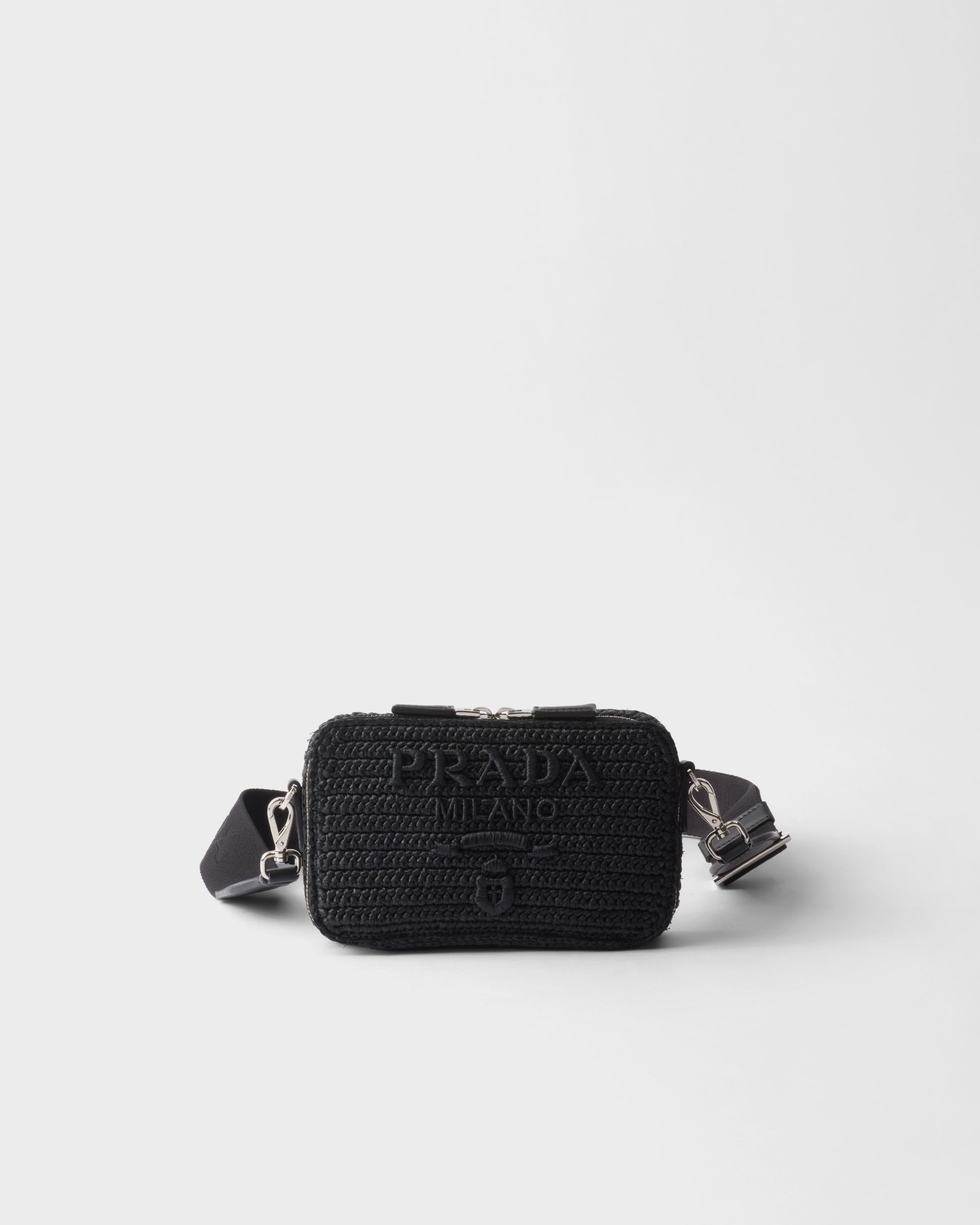 Bolso Prada Brique De Croché, Hombre, Negro