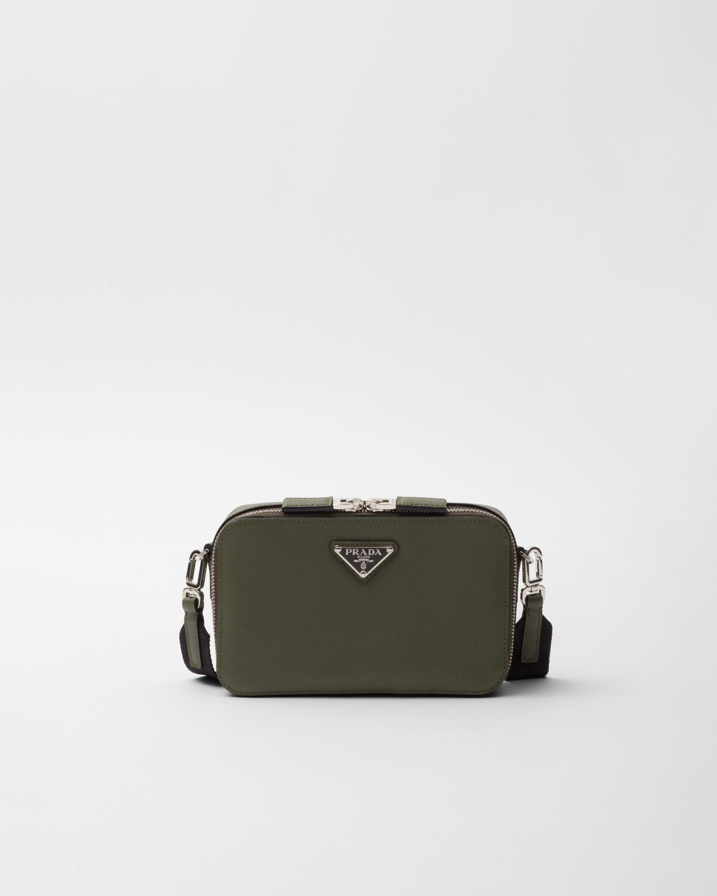 Prada Brique Saffiano Leather Bag In Loden Green