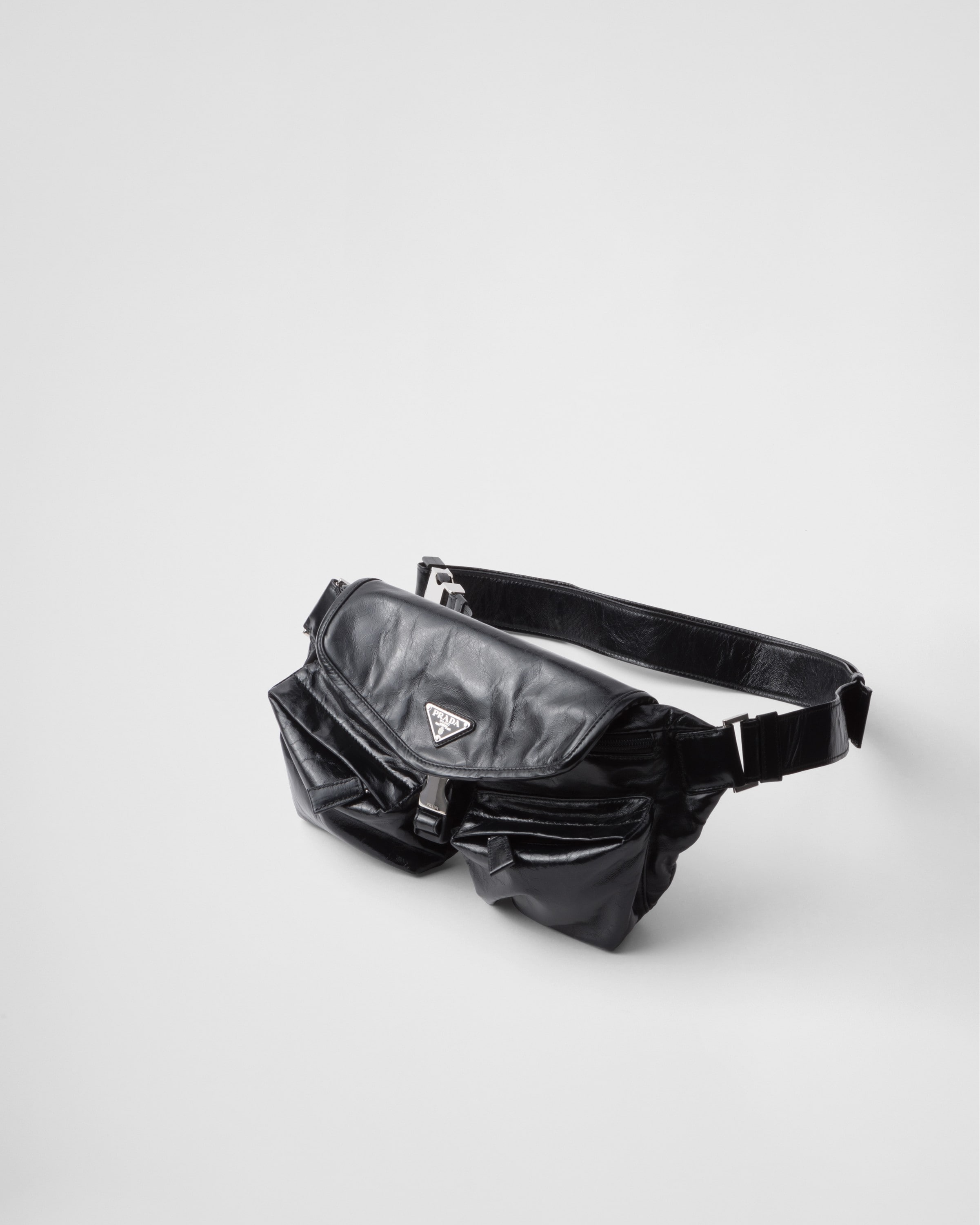 Shop Prada Schultertasche Aus Leder In Black