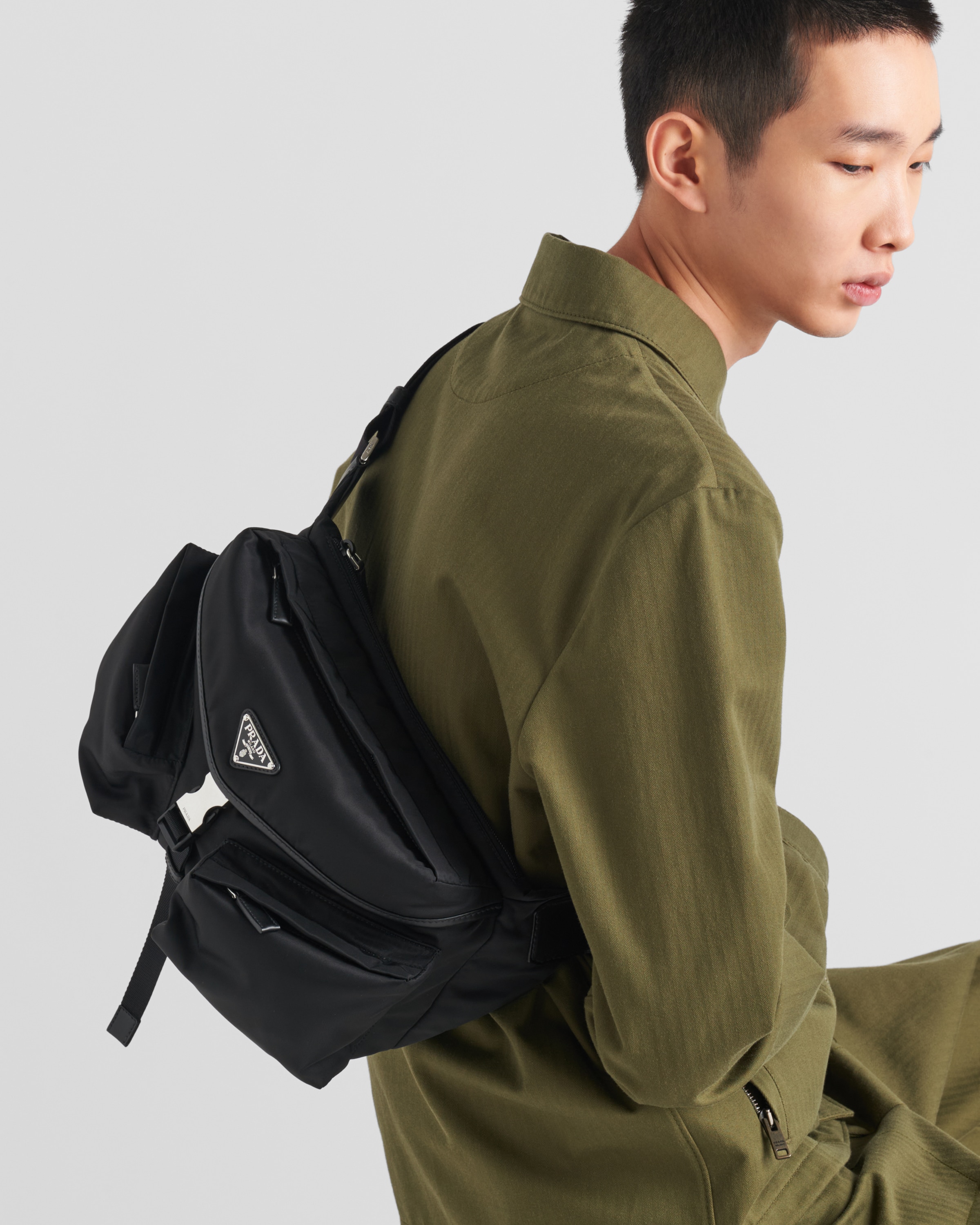 PRADA ブラックナイロンショルダーバッグ PRADA プラダ リナイロン ショルダーバッグ チェーンバッグ 斜め