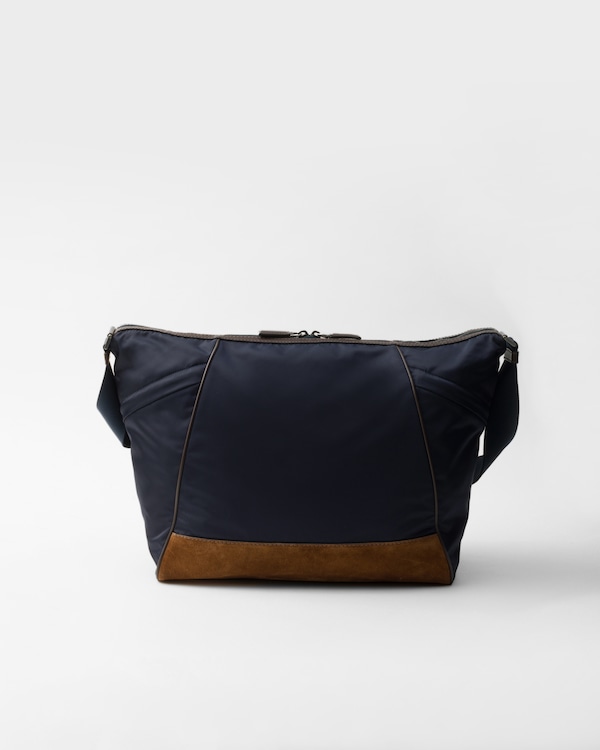 Re-Nylon and leather shoulder bag Re-Nylon and leather shoulder bag