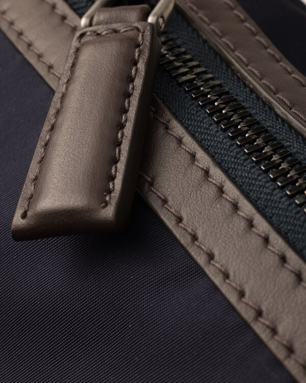 Re-Nylon and leather shoulder bag Re-Nylon and leather shoulder bag