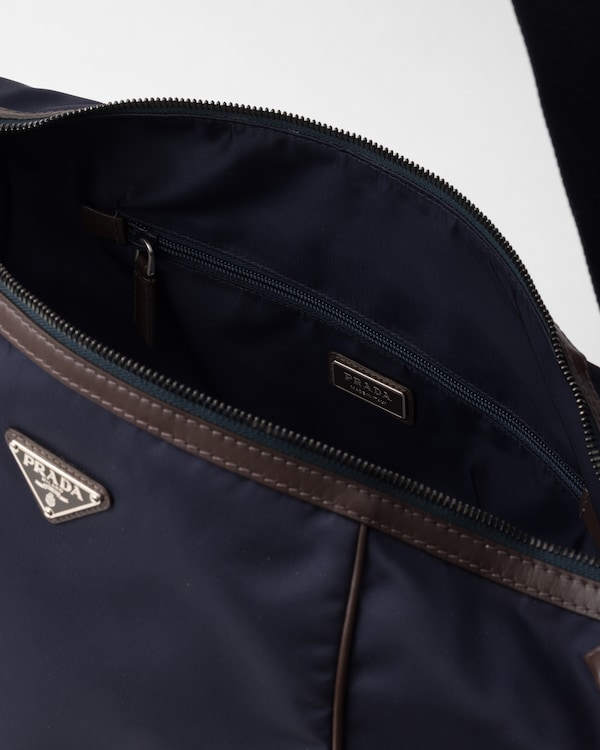 Re-Nylon and leather shoulder bag Re-Nylon and leather shoulder bag