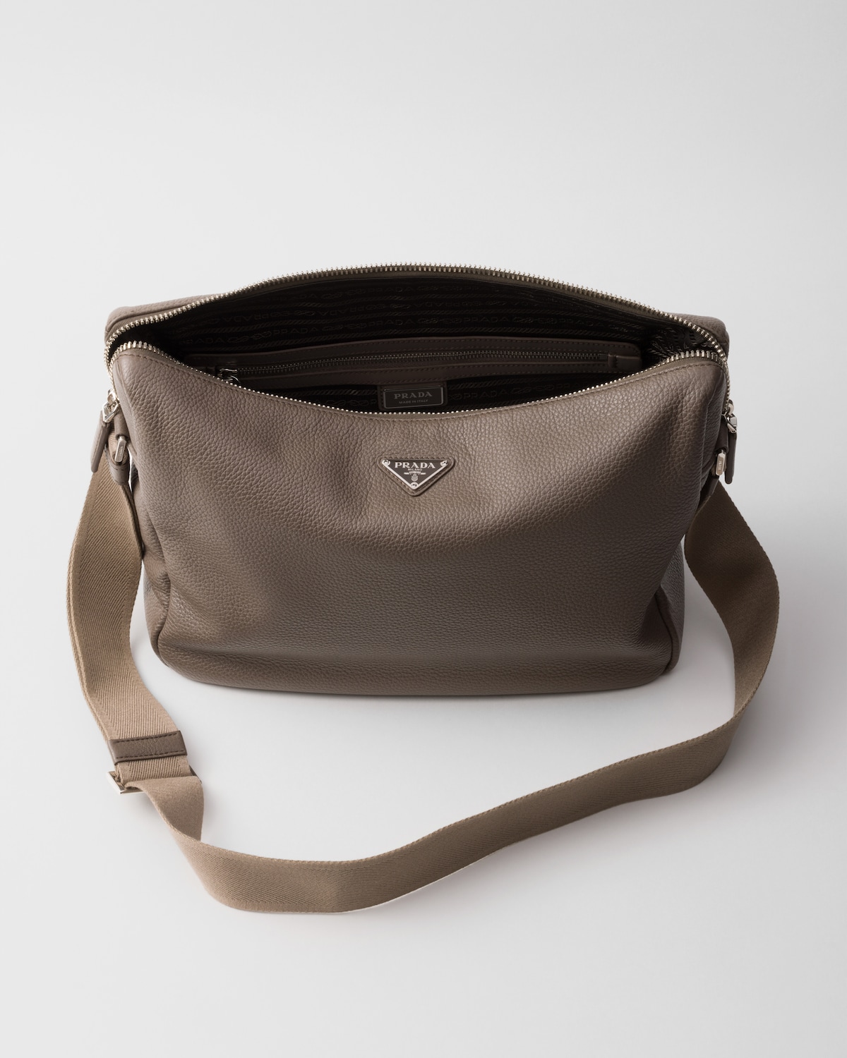 Prada Grey Embellished Shoulder Bag