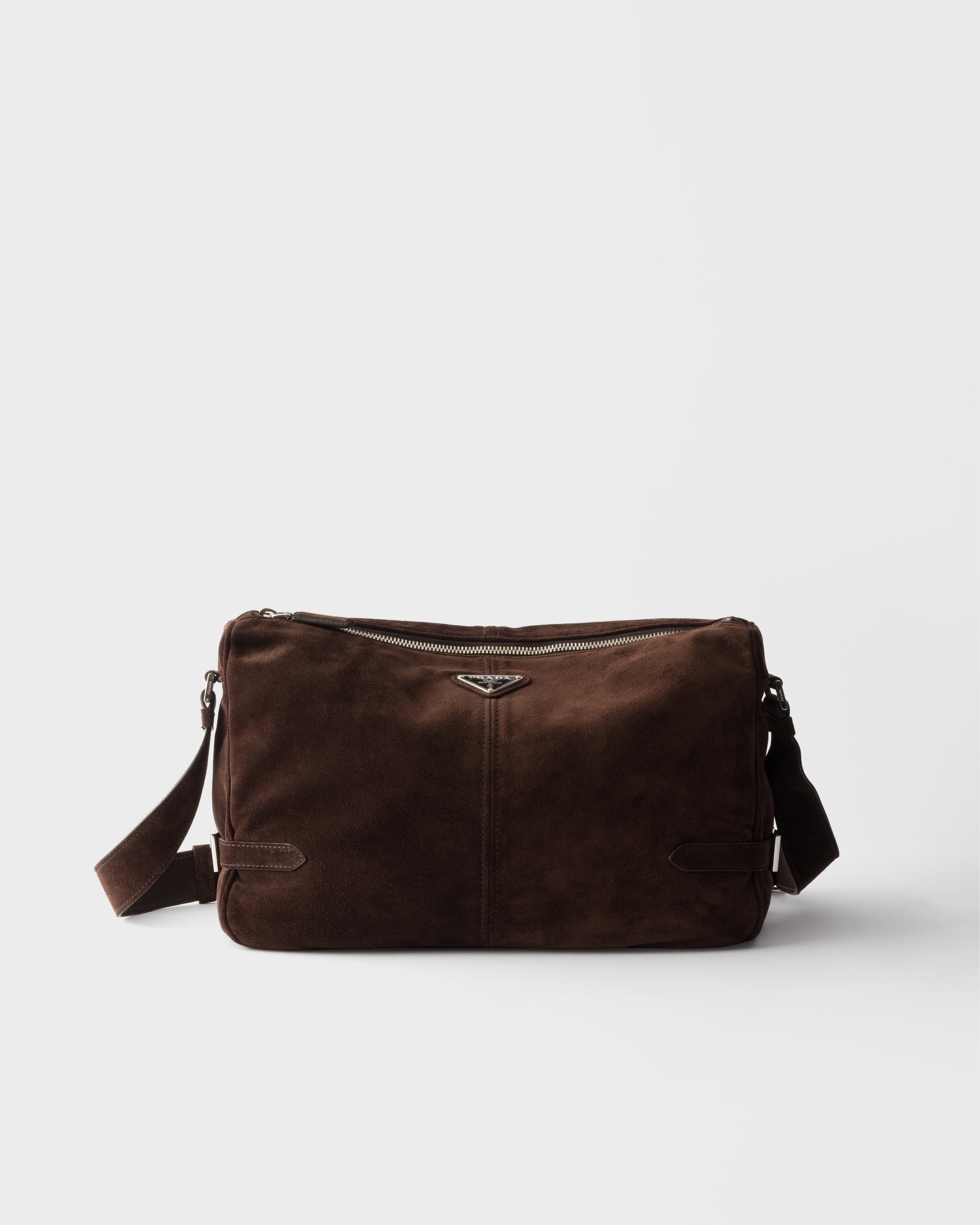 Dark Brown Suede shoulder bag | PRADA - United States