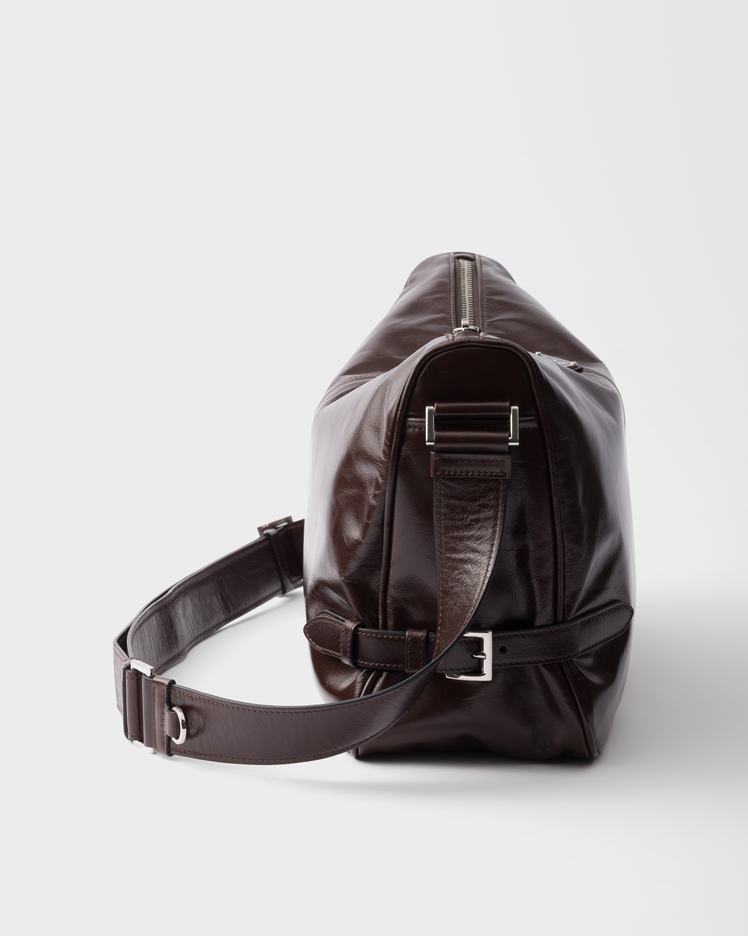 ダークブラウン ソフトルックスレザーショルダーバッグ | PRADA