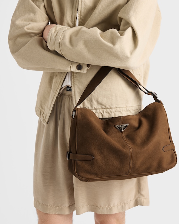 Nubuck leather shoulder bag - Cocoa Brown Nubuck leather shoulder bag - Cocoa Brown
