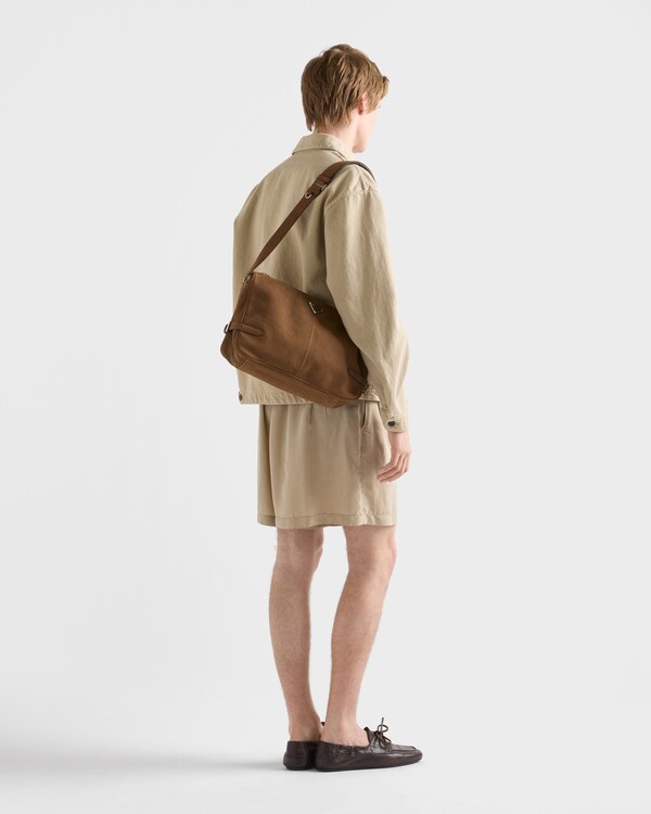 Nubuck leather shoulder bag - Cocoa Brown Nubuck leather shoulder bag - Cocoa Brown