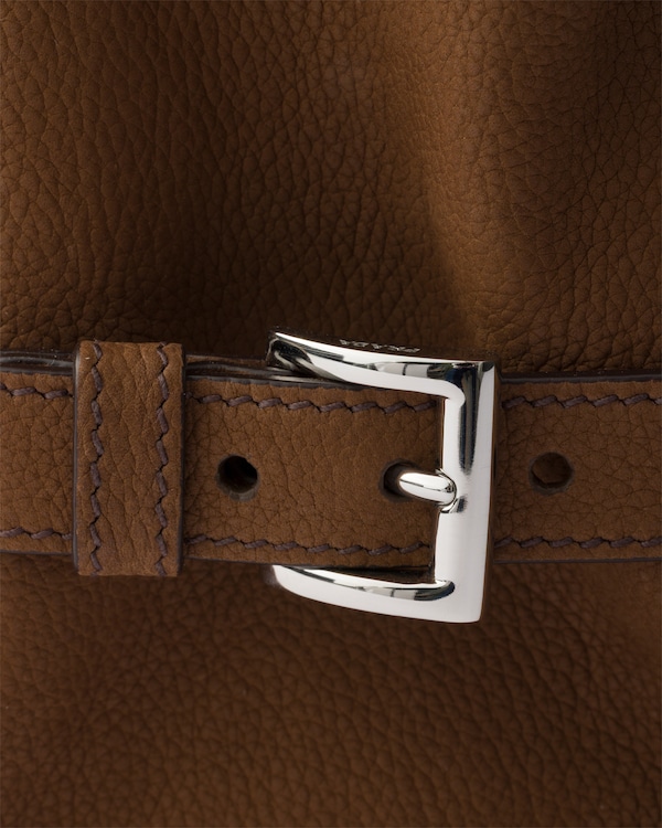 Nubuck leather shoulder bag - Cocoa Brown Nubuck leather shoulder bag - Cocoa Brown