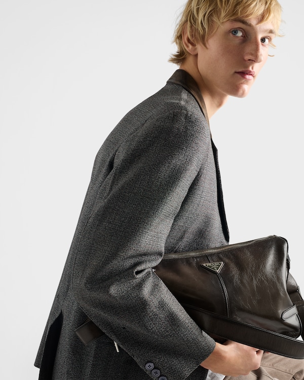 Bolso bandolera de piel envejecida con cierre de cremallera - Militar Bolso bandolera de piel envejecida con cierre de cremallera - Militar