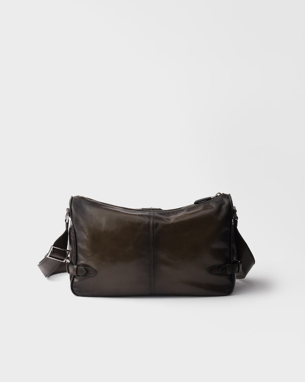 Bolso bandolera de piel envejecida con cierre de cremallera - Militar Bolso bandolera de piel envejecida con cierre de cremallera - Militar