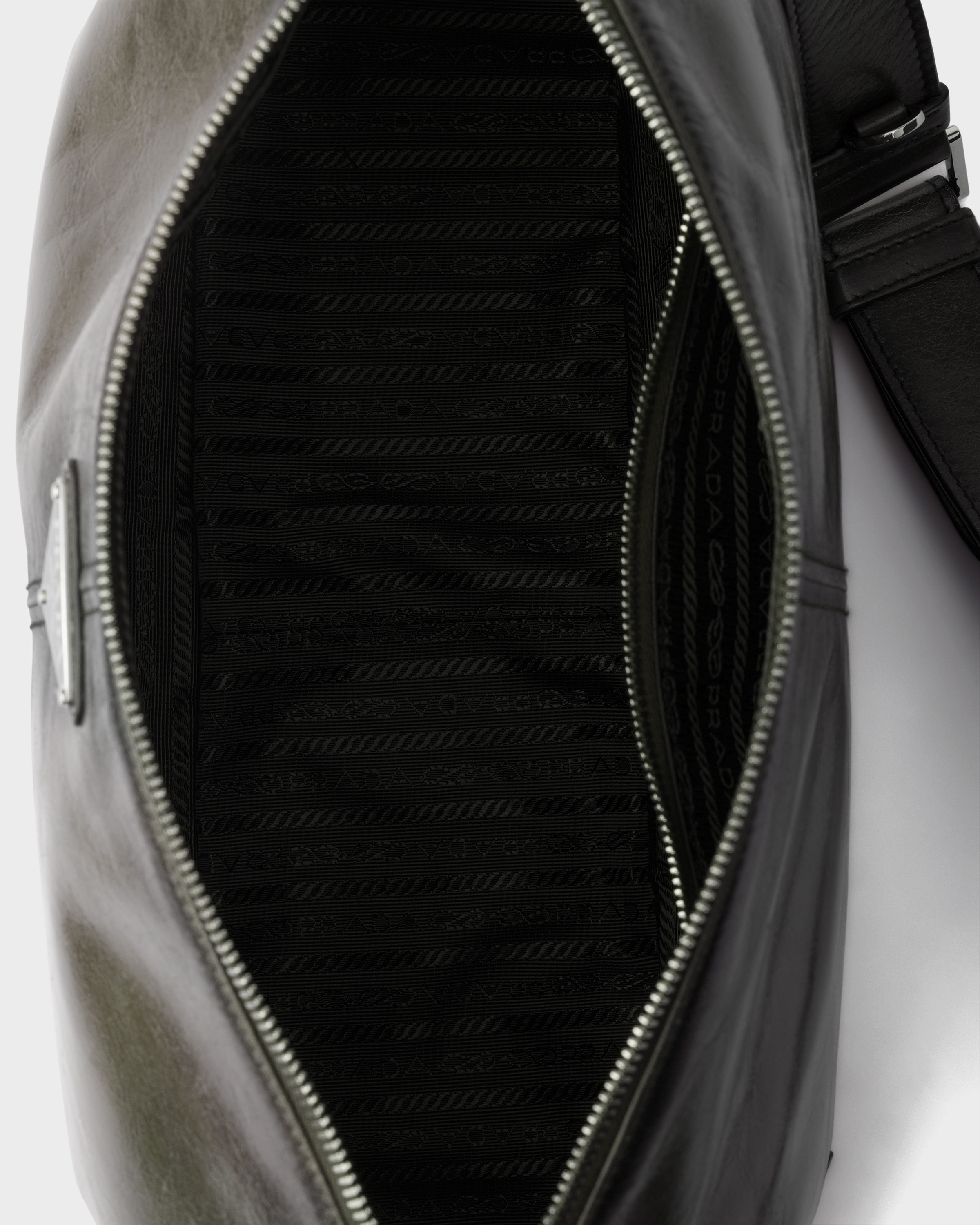 Forest Antiqued leather zipper shoulder bag | PRADA - United States