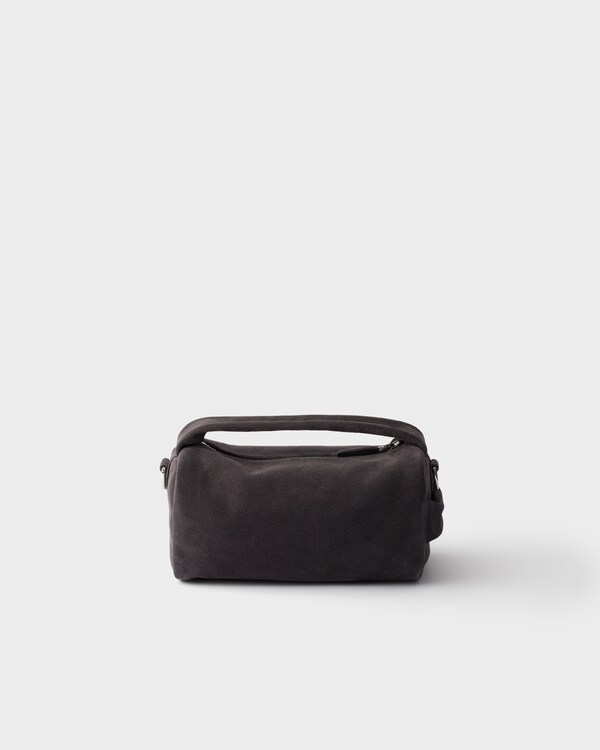 Suede leather shoulder bag - Anthracite Gray Suede leather shoulder bag - Anthracite Gray