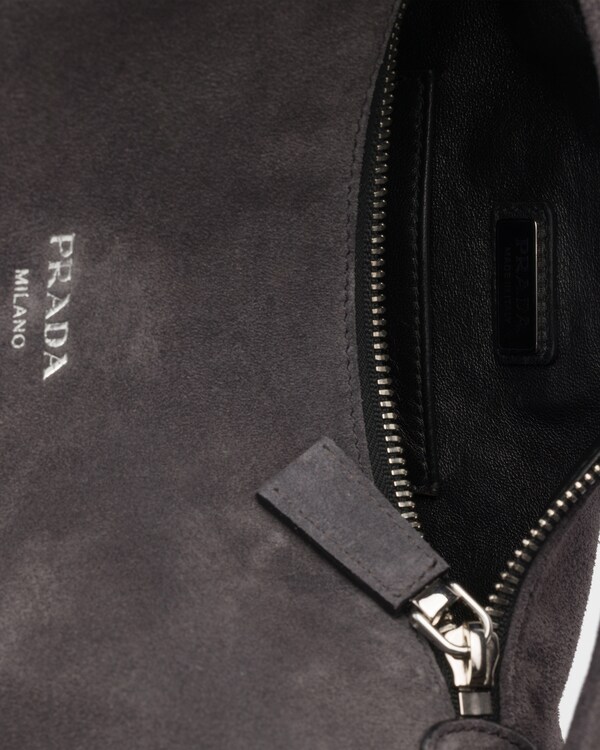 Suede leather shoulder bag - Anthracite Gray Suede leather shoulder bag - Anthracite Gray