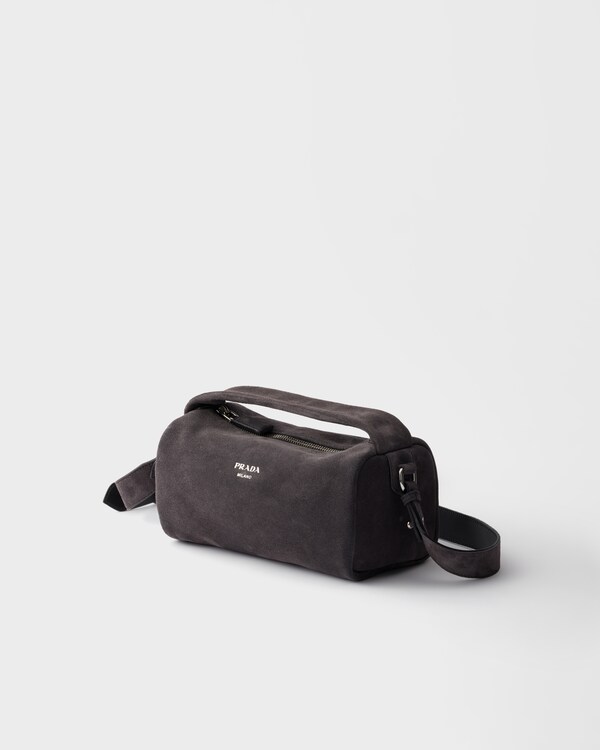 Suede leather shoulder bag - Anthracite Gray Suede leather shoulder bag - Anthracite Gray
