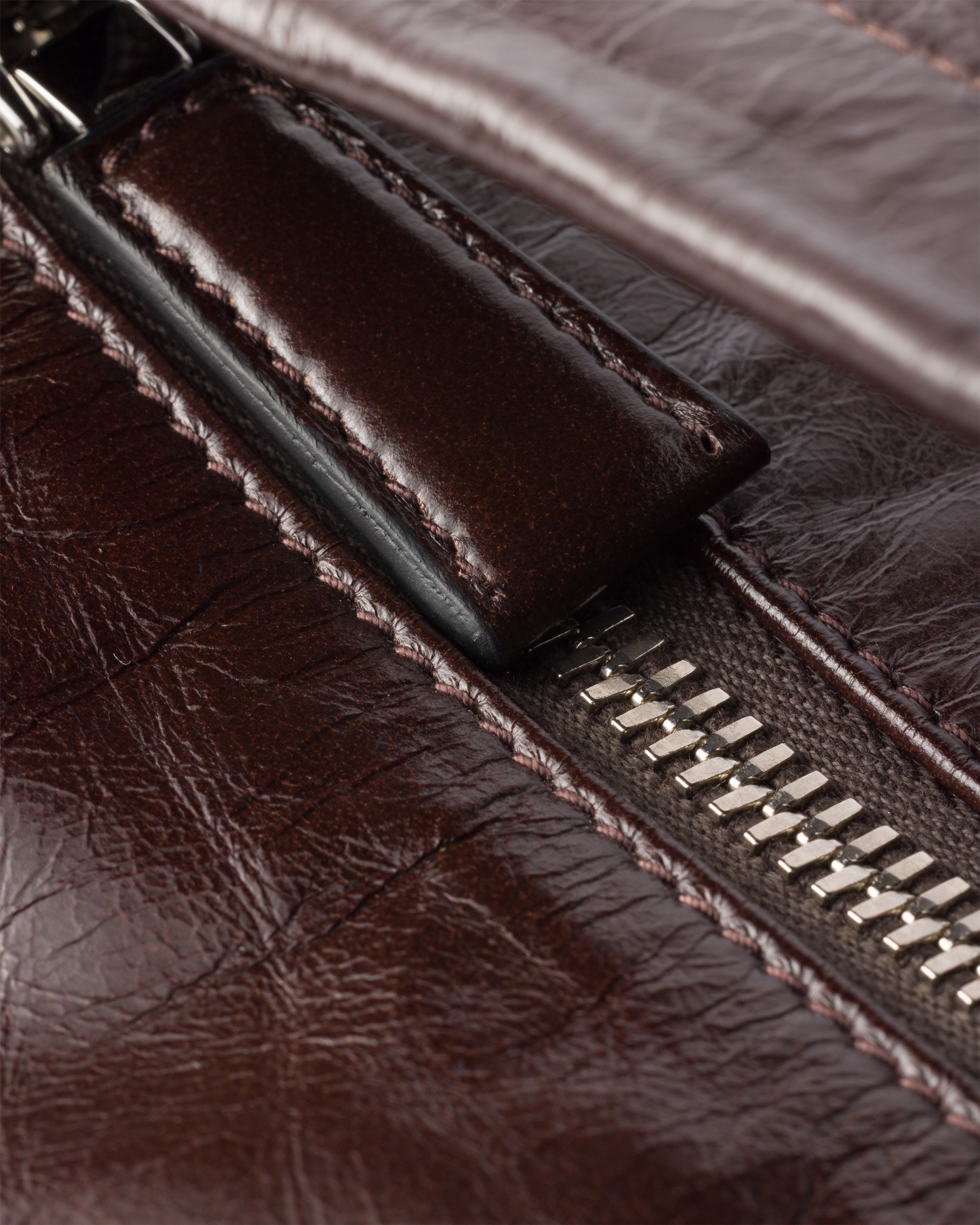 ダークブラウン レザー ショルダーバッグ | PRADA