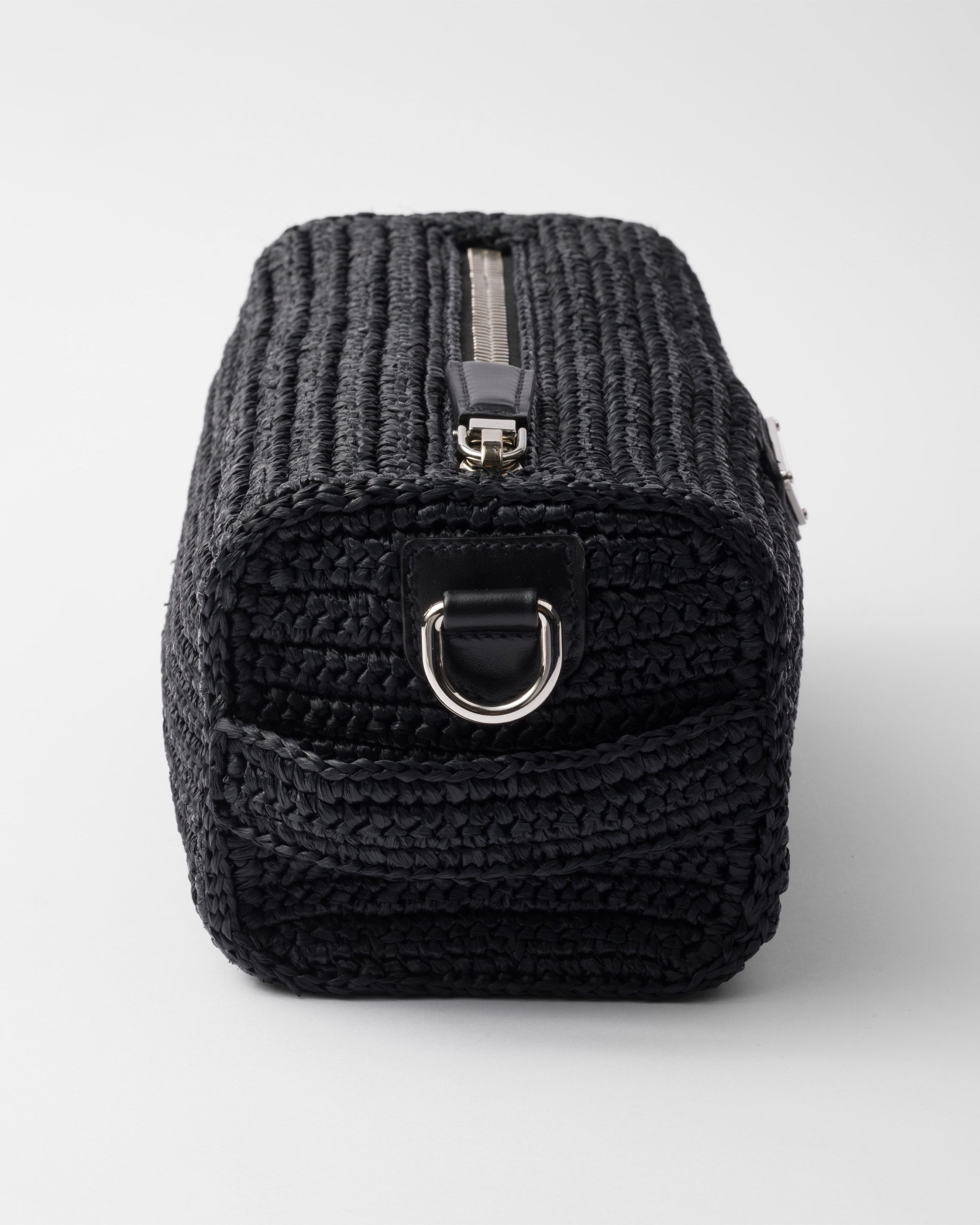 ショルダーバッグ・ポシェット PRADA BLACK CROCHET SHOULDER BAG WITH LOGO Black Crochet Shoulder Bag | PRADA