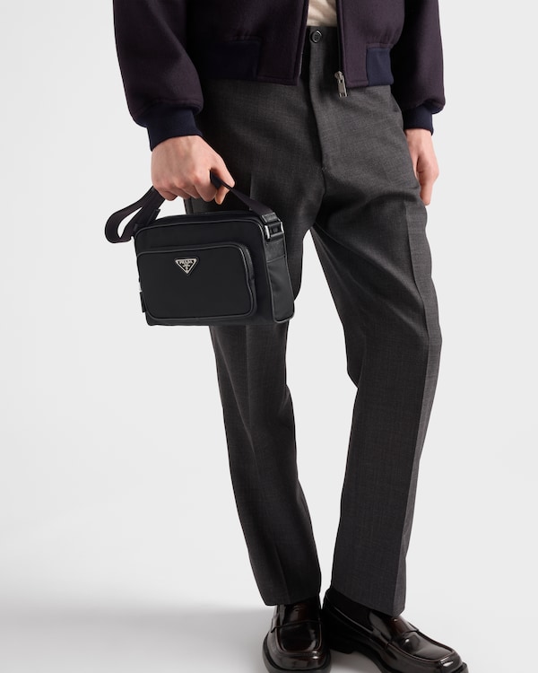 Small Re-Nylon and Saffiano leather shoulder bag Small Re-Nylon and Saffiano leather shoulder bag