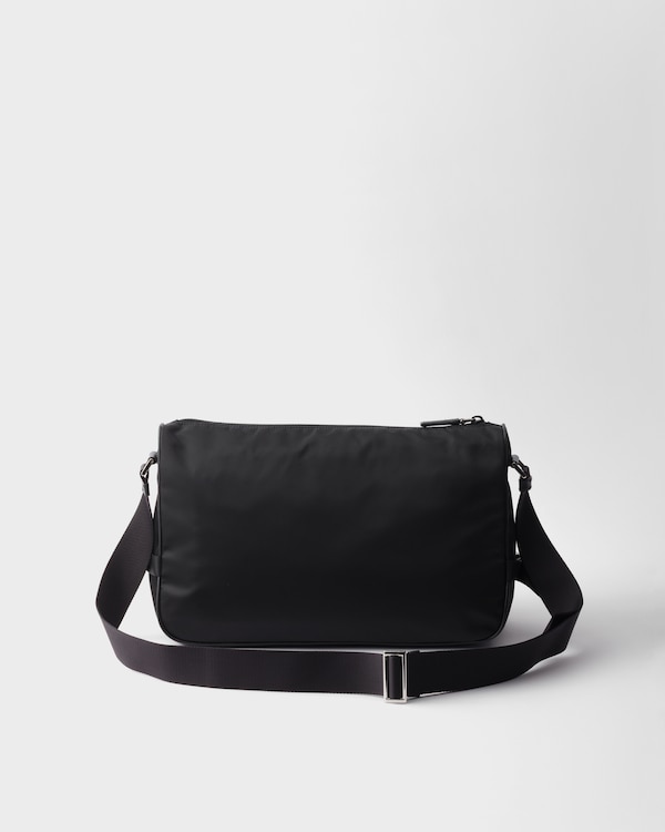 Large Re-Nylon and Saffiano leather shoulder bag - Black Large Re-Nylon and Saffiano leather shoulder bag - Black