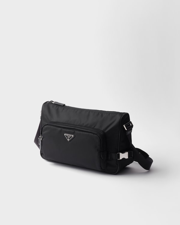 Large Re-Nylon and Saffiano leather shoulder bag - Black Large Re-Nylon and Saffiano leather shoulder bag - Black