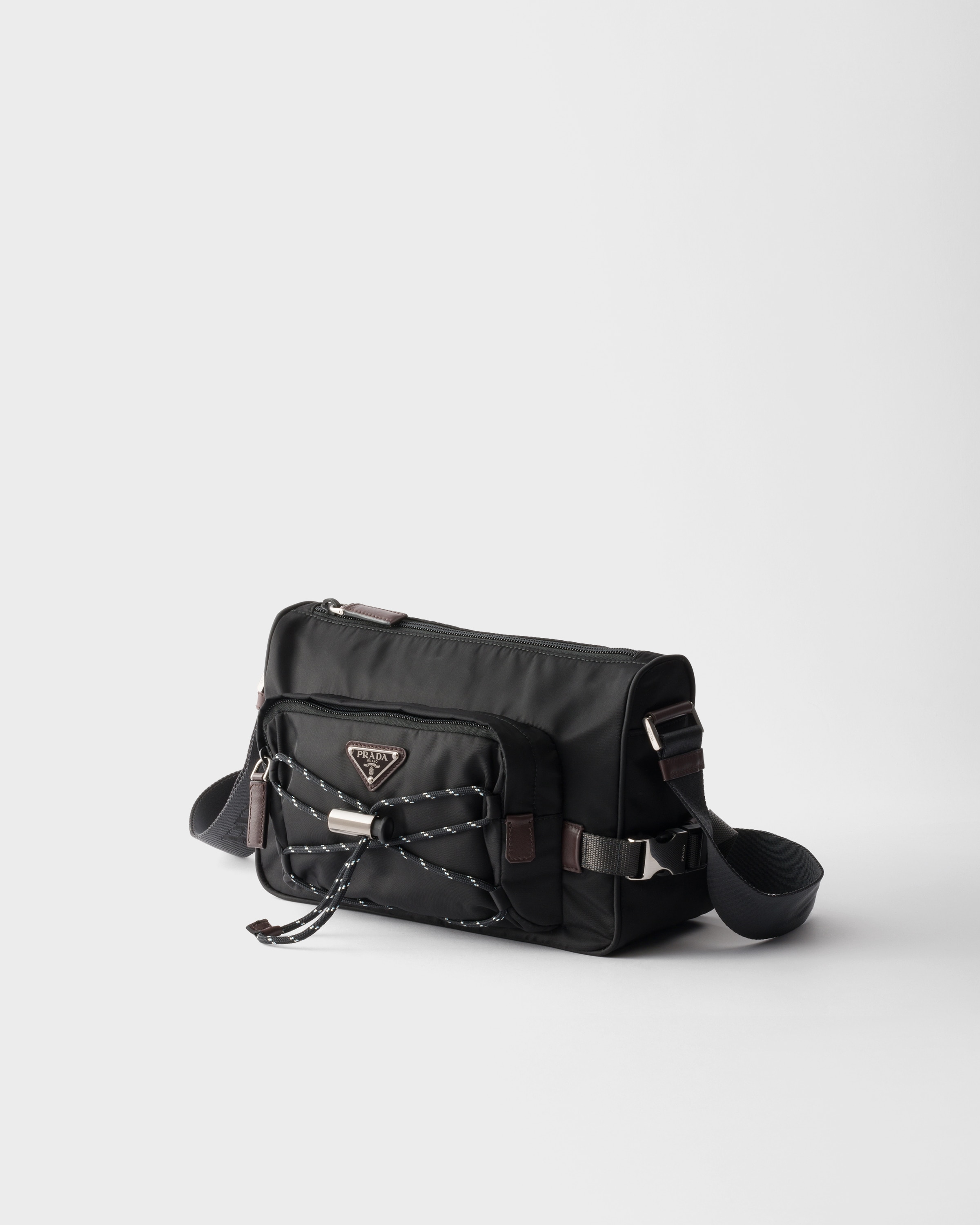 ブラック Re-nylon Xレザー ショルダーバッグ | PRADA