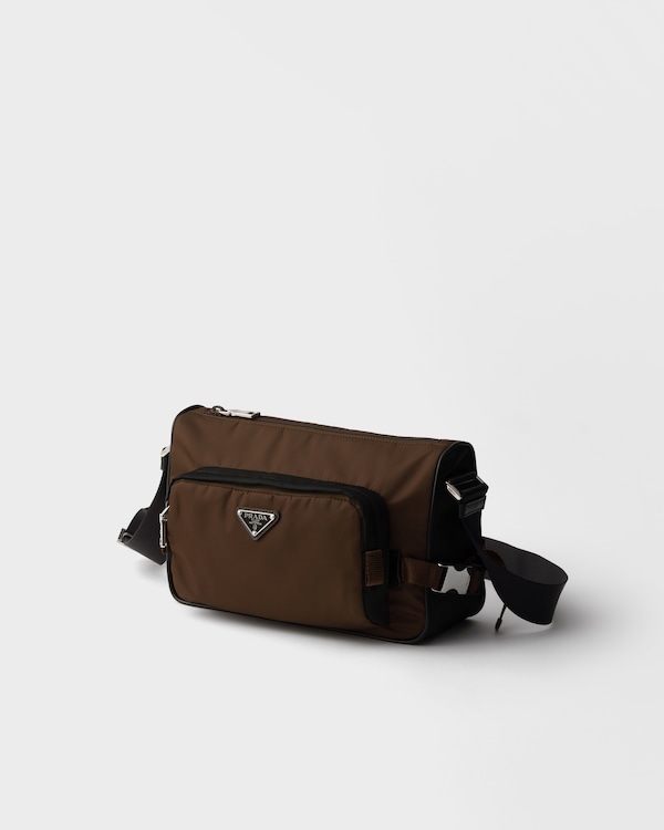 Re-Nylon and leather shoulder bag - Black/Burnt Re-Nylon and leather shoulder bag - Black/Burnt