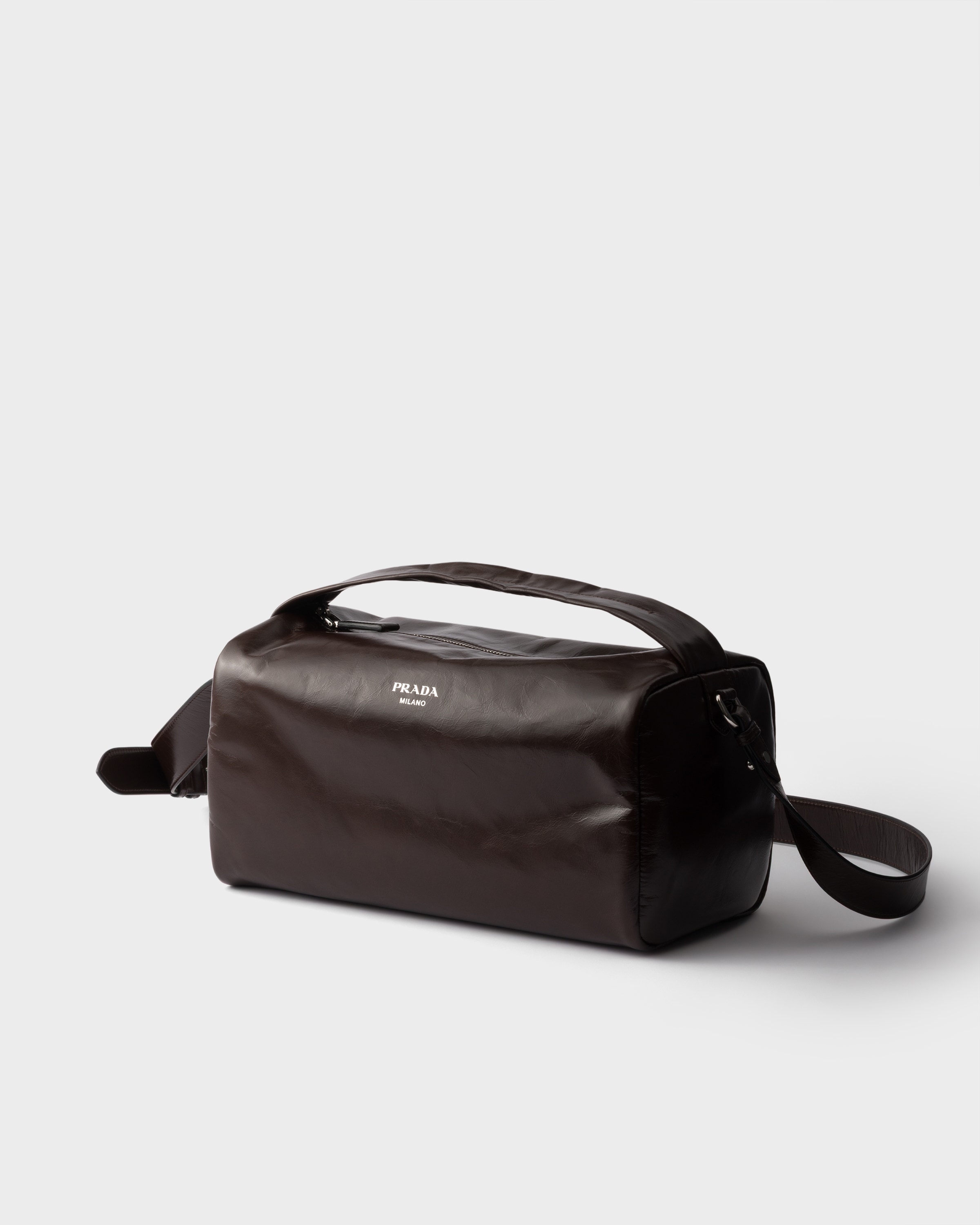 ダークブラウン レザー ショルダーバッグ | PRADA